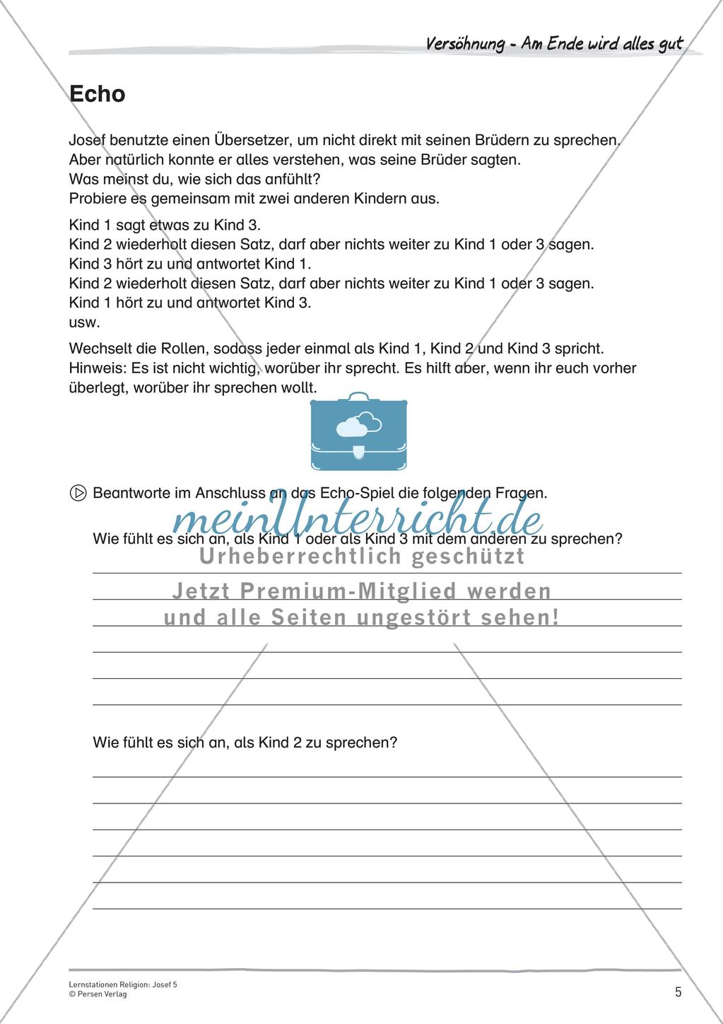 Lernstationen Religion: Josef 5 Preview 7