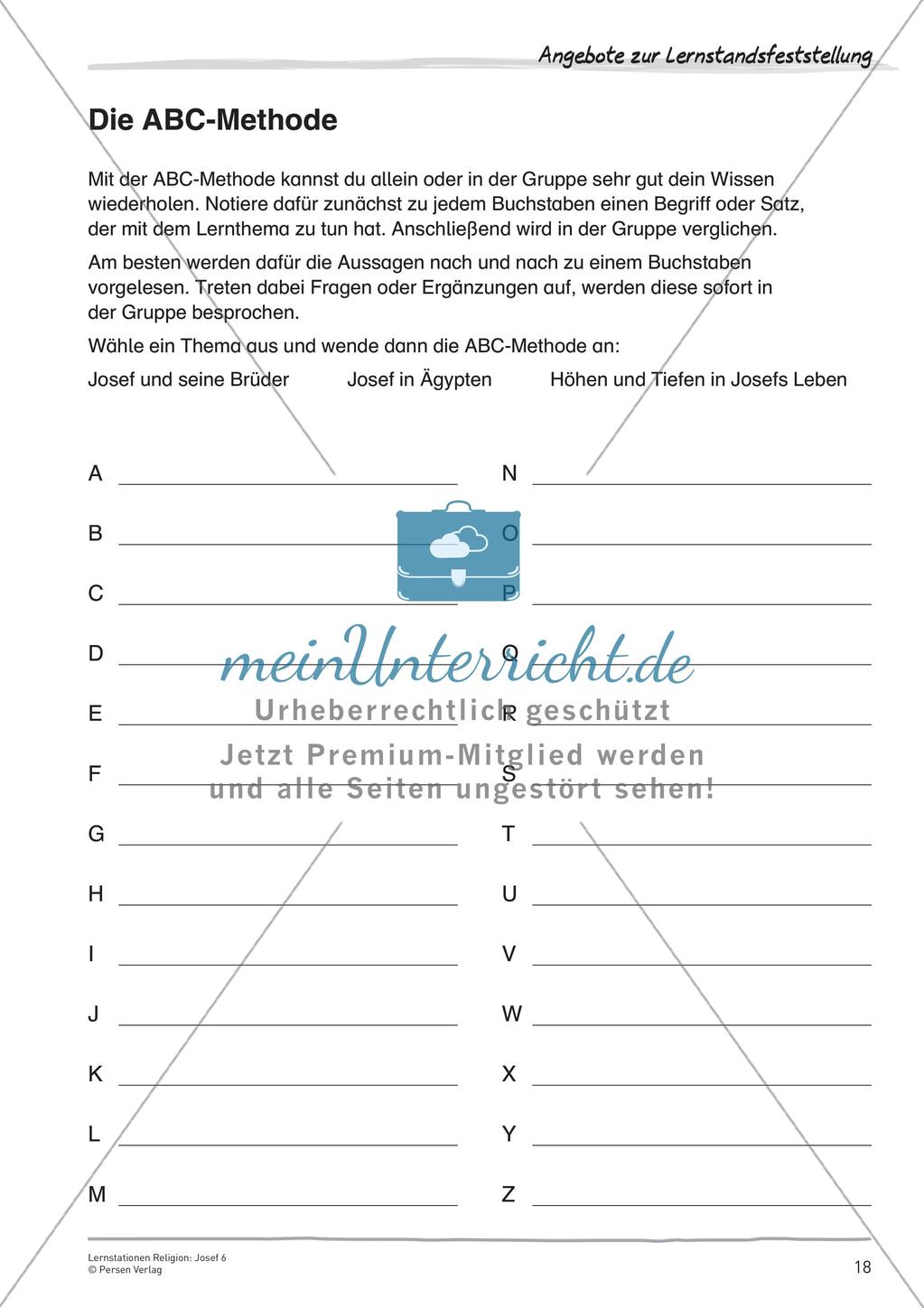 Lernstationen Religion: Josef 6 Preview 20