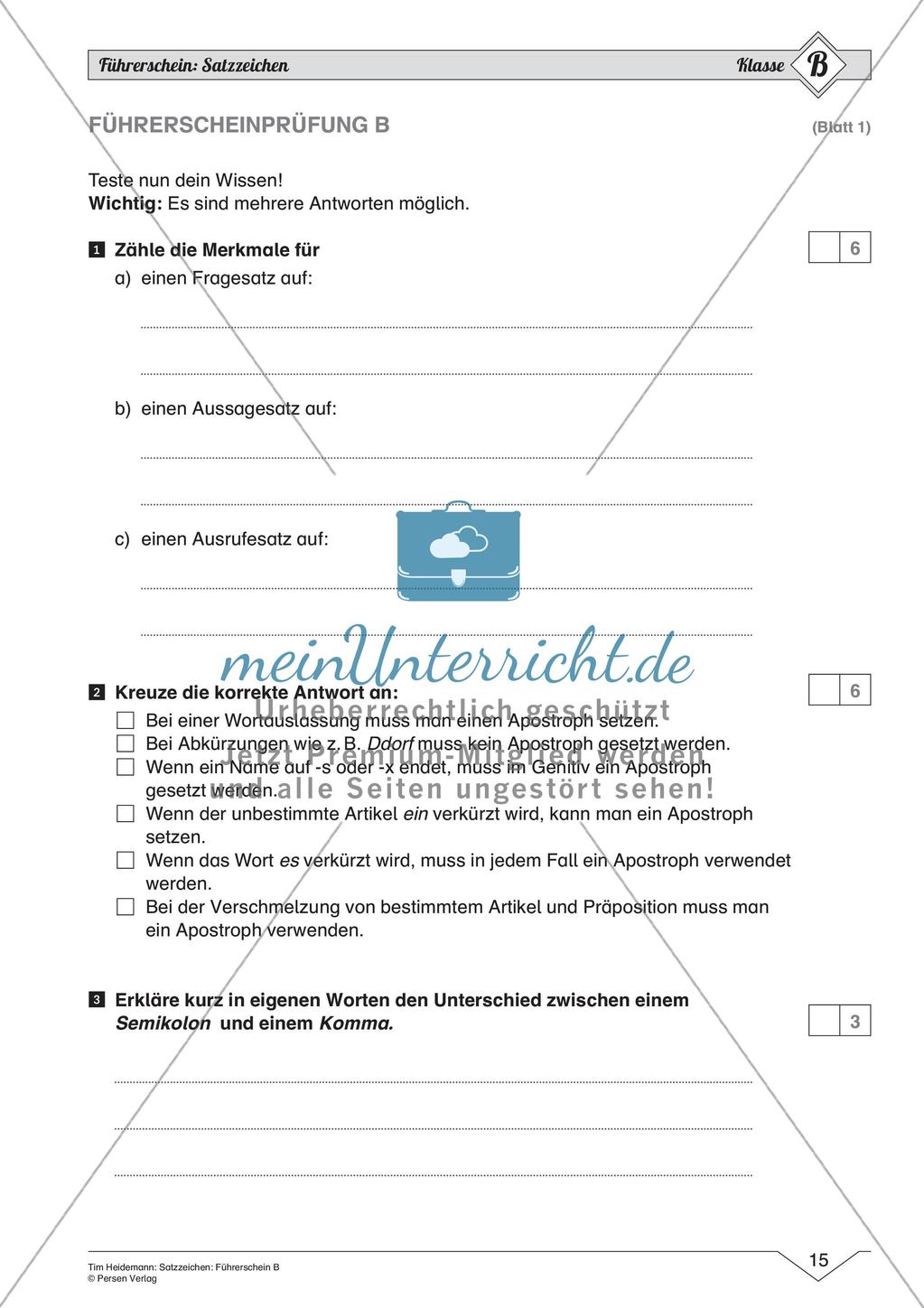 Satzzeichen: Führerschein auf mittlerem Niveau Preview 17