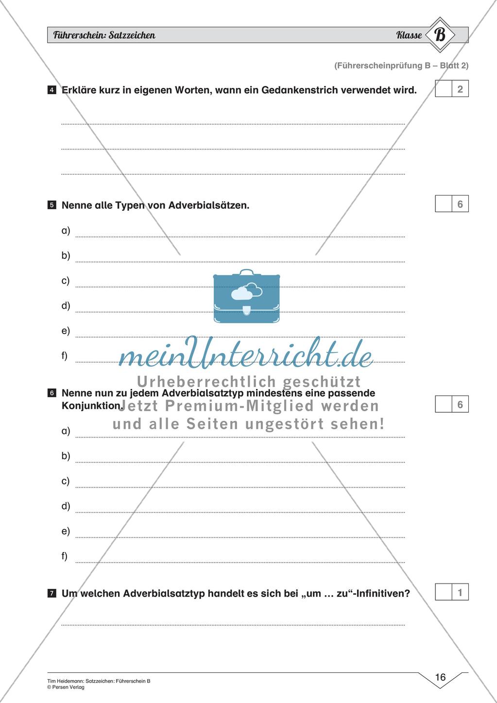 Satzzeichen: Führerschein auf mittlerem Niveau Preview 18