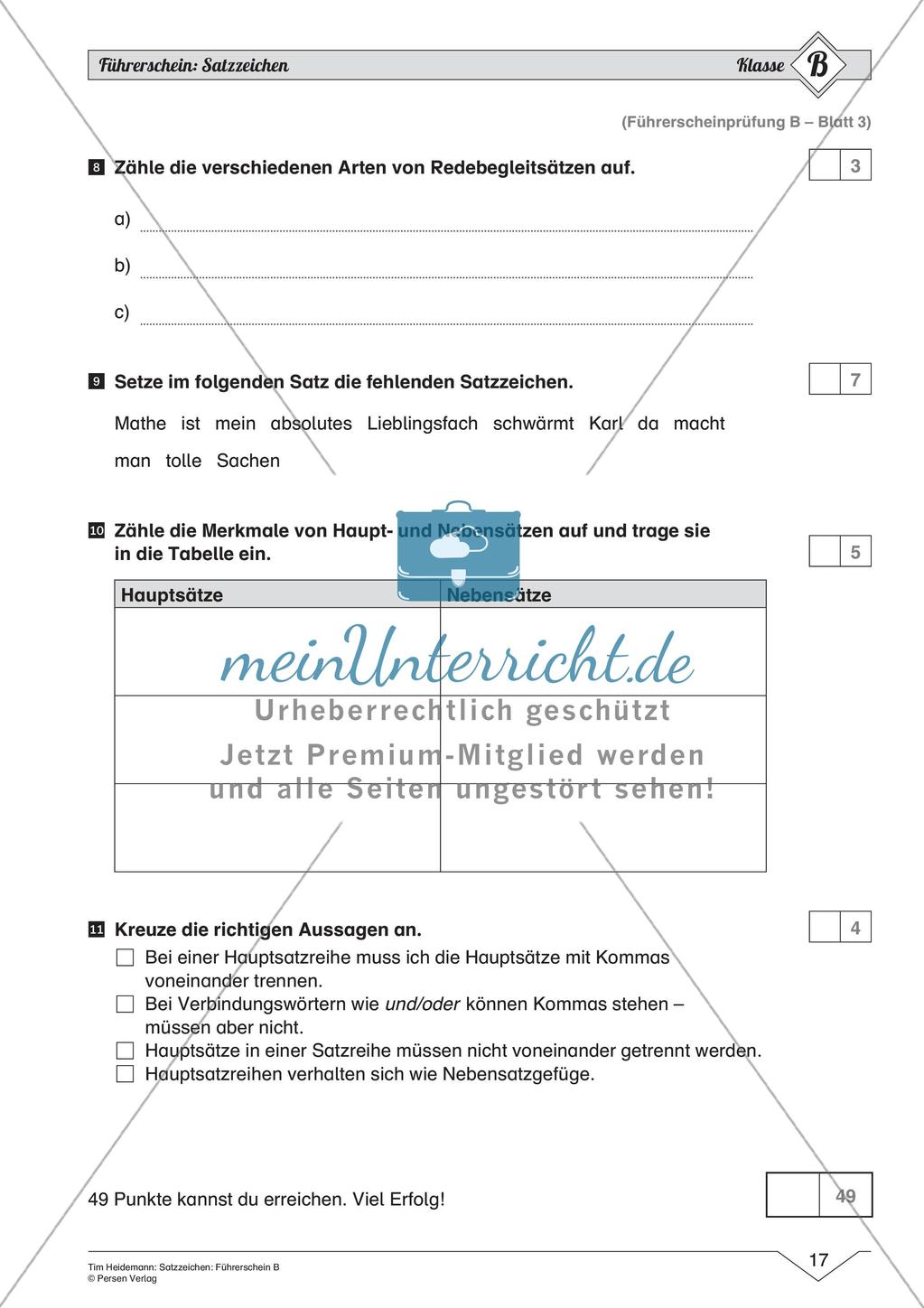 Satzzeichen: Führerschein auf mittlerem Niveau Preview 19