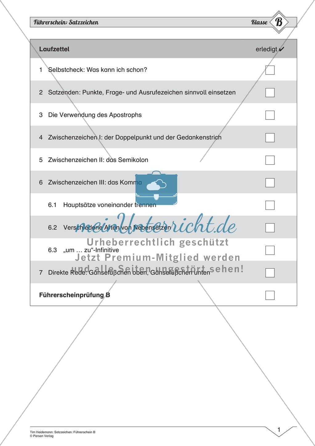 Satzzeichen: Führerschein auf mittlerem Niveau Preview 3