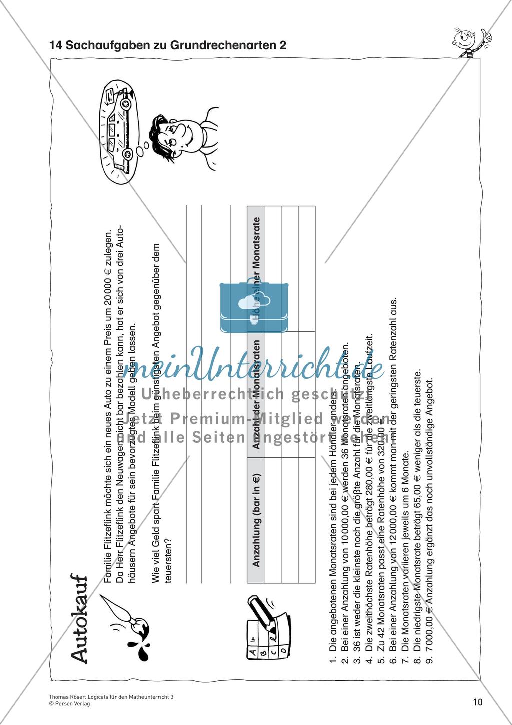 Logicals für den Mathematikunterricht: Rechenoperationen der Grundrechenarten Preview 12