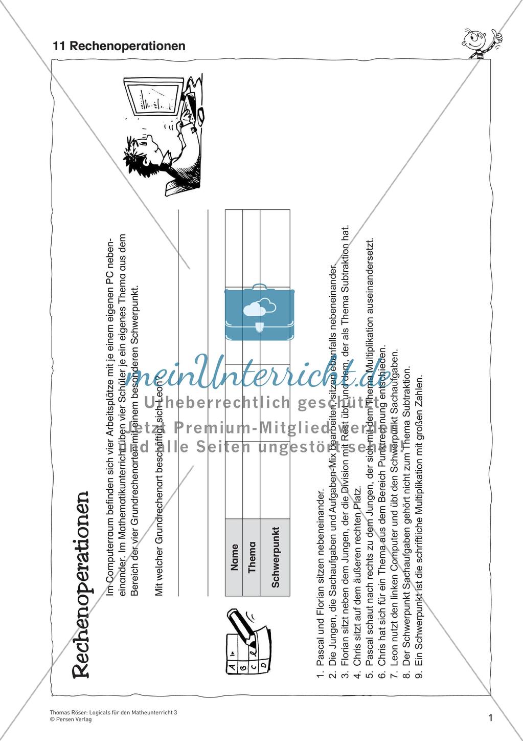Logicals für den Mathematikunterricht: Rechenoperationen der Grundrechenarten Preview 3