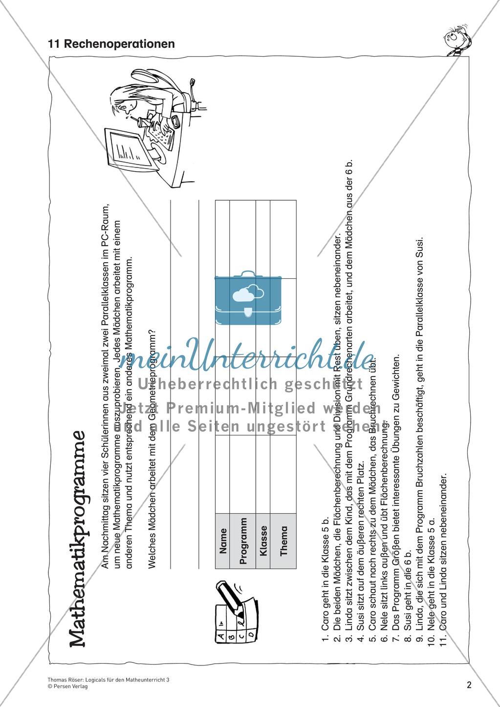 Logicals für den Mathematikunterricht: Rechenoperationen der Grundrechenarten Preview 4