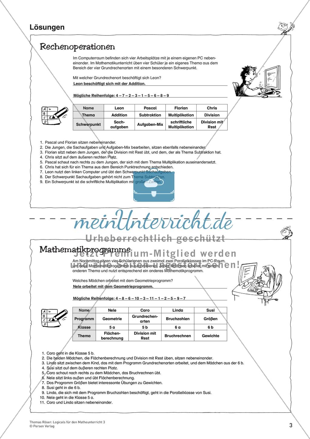 Logicals für den Mathematikunterricht: Rechenoperationen der Grundrechenarten Preview 5