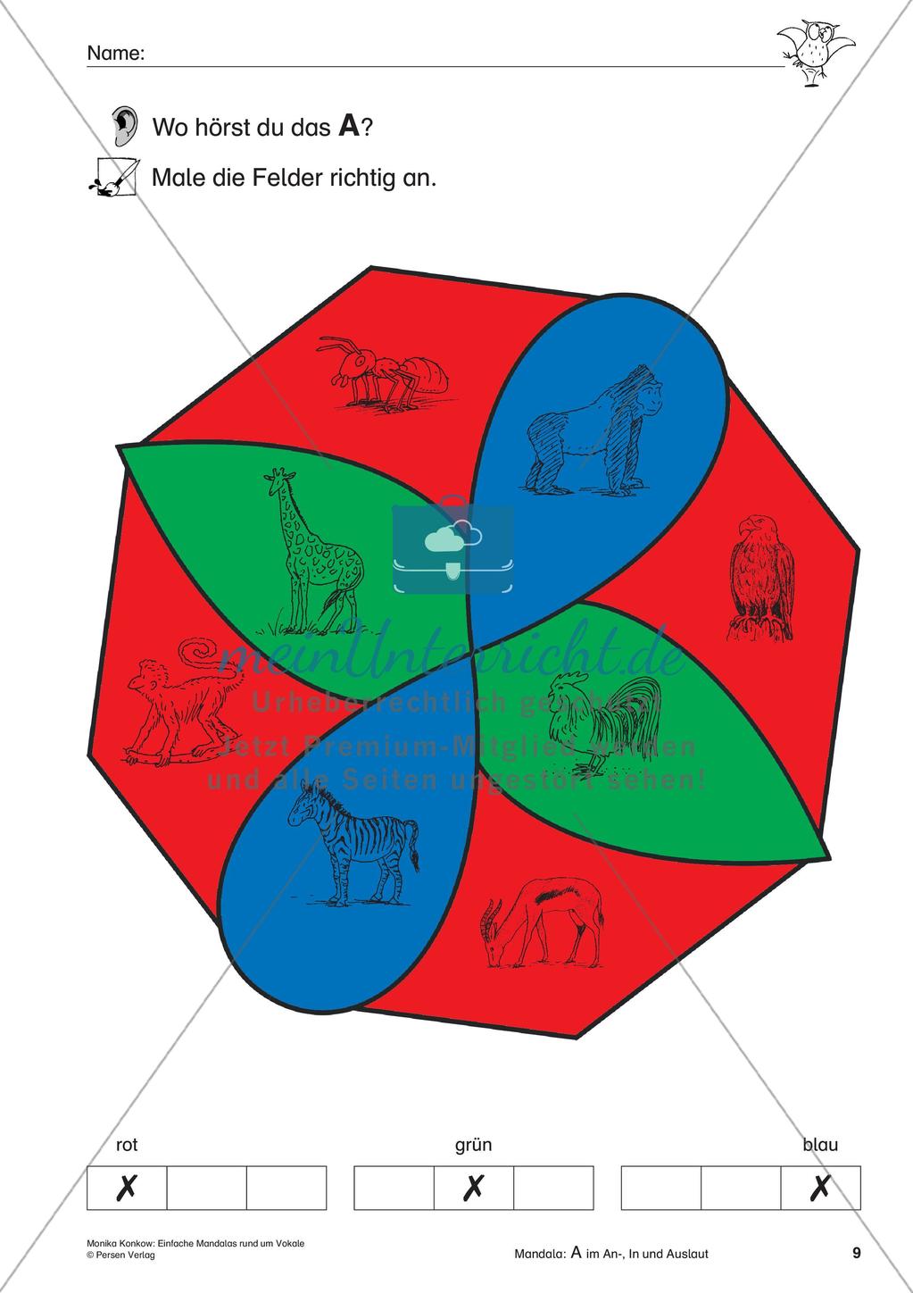 Einfache Mandalas rund um Vokale Preview 11