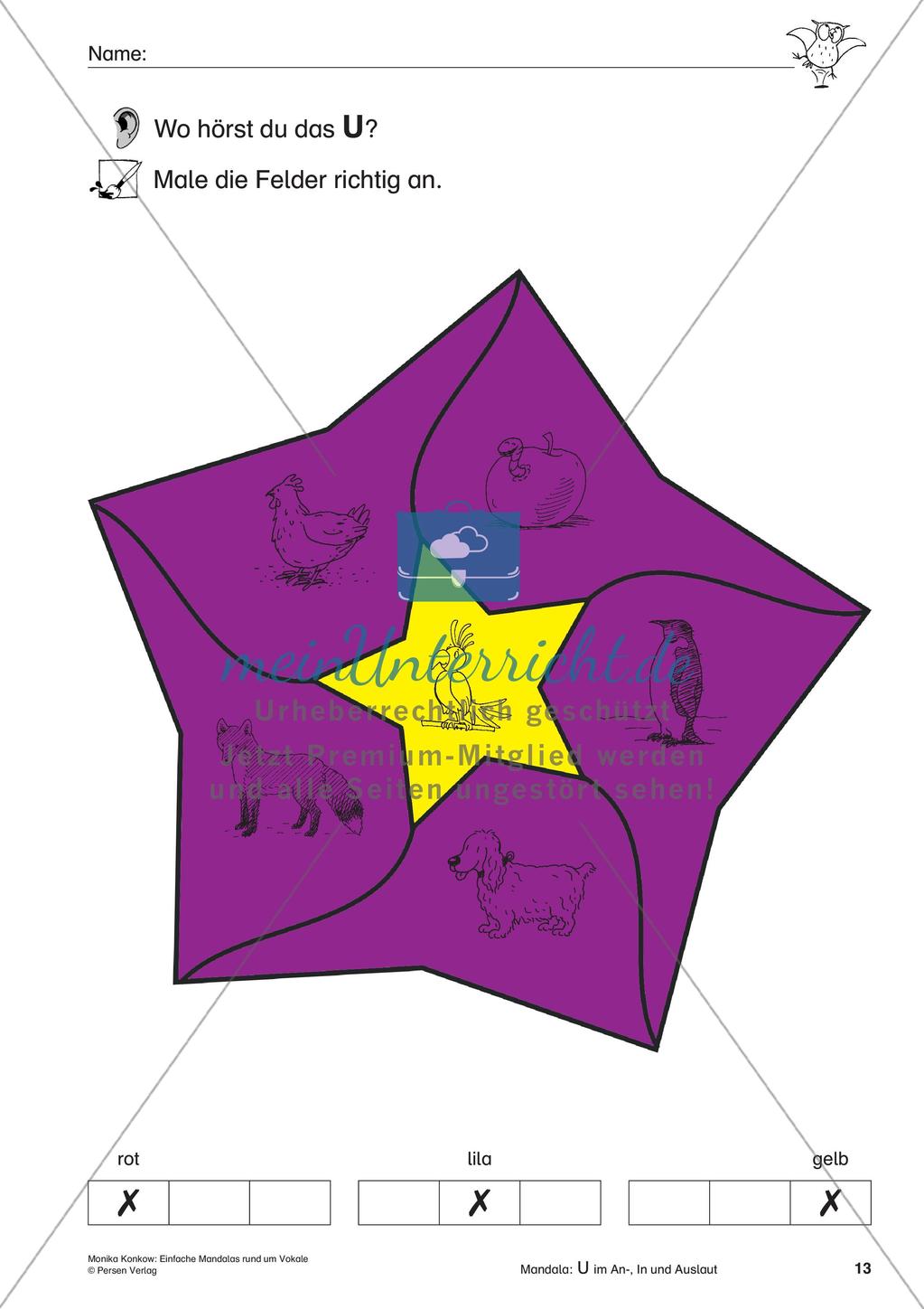 Einfache Mandalas rund um Vokale Preview 15