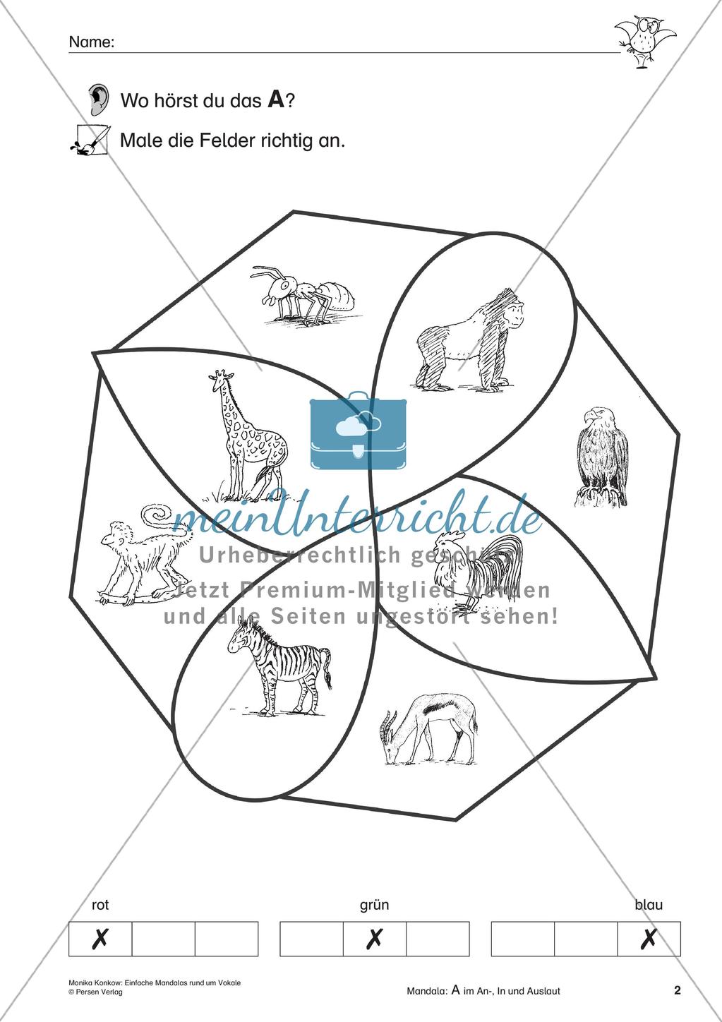 Einfache Mandalas rund um Vokale Preview 4