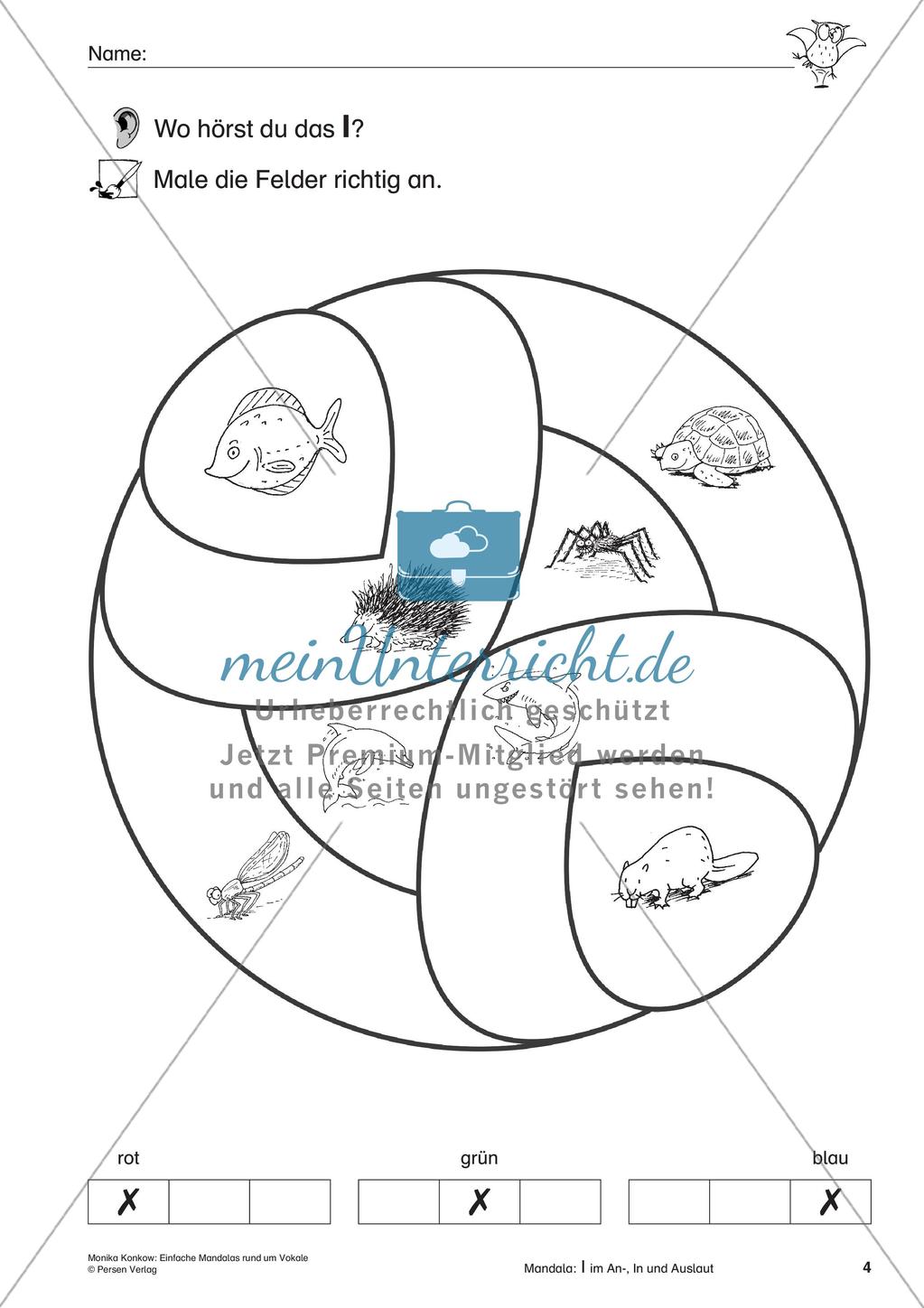 Einfache Mandalas rund um Vokale Preview 6