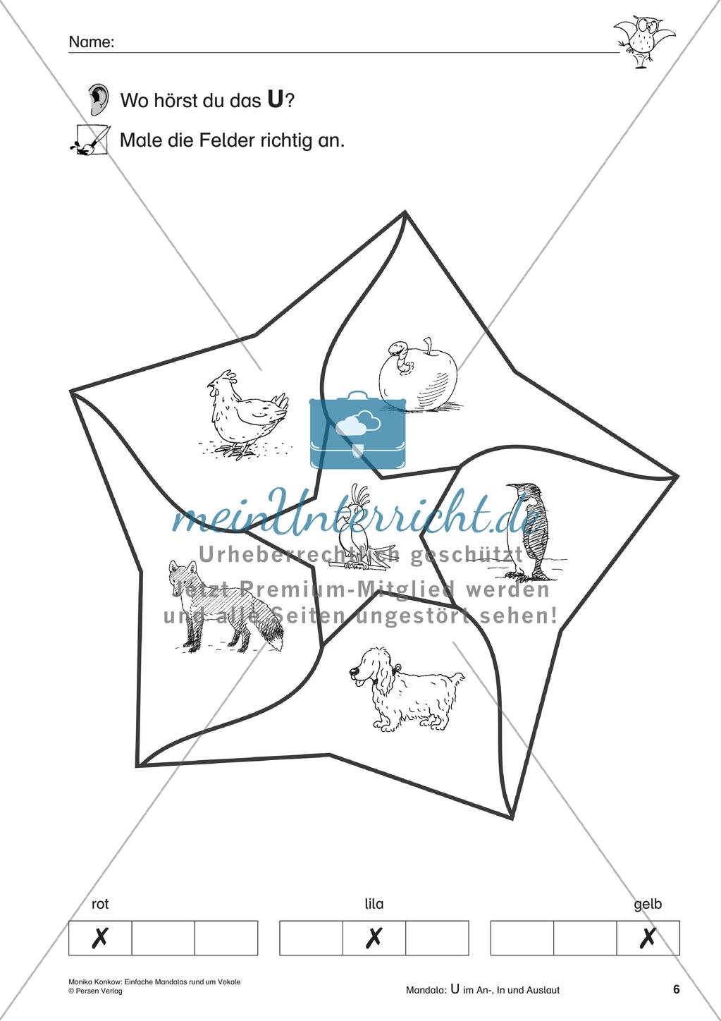 Einfache Mandalas rund um Vokale Preview 8