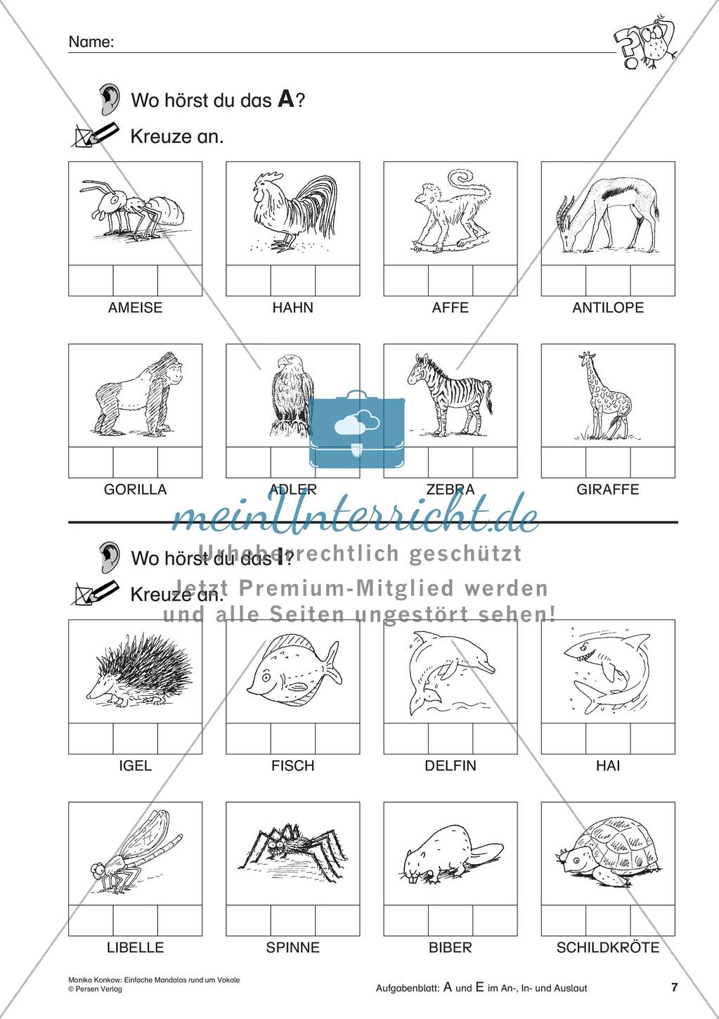 Einfache Mandalas rund um Vokale Preview 9