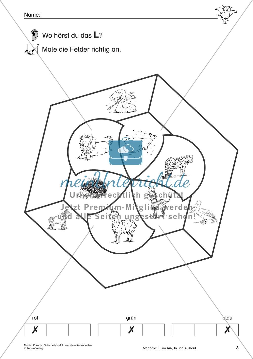 Einfache Mandalas rund um Konsonanten Preview 5