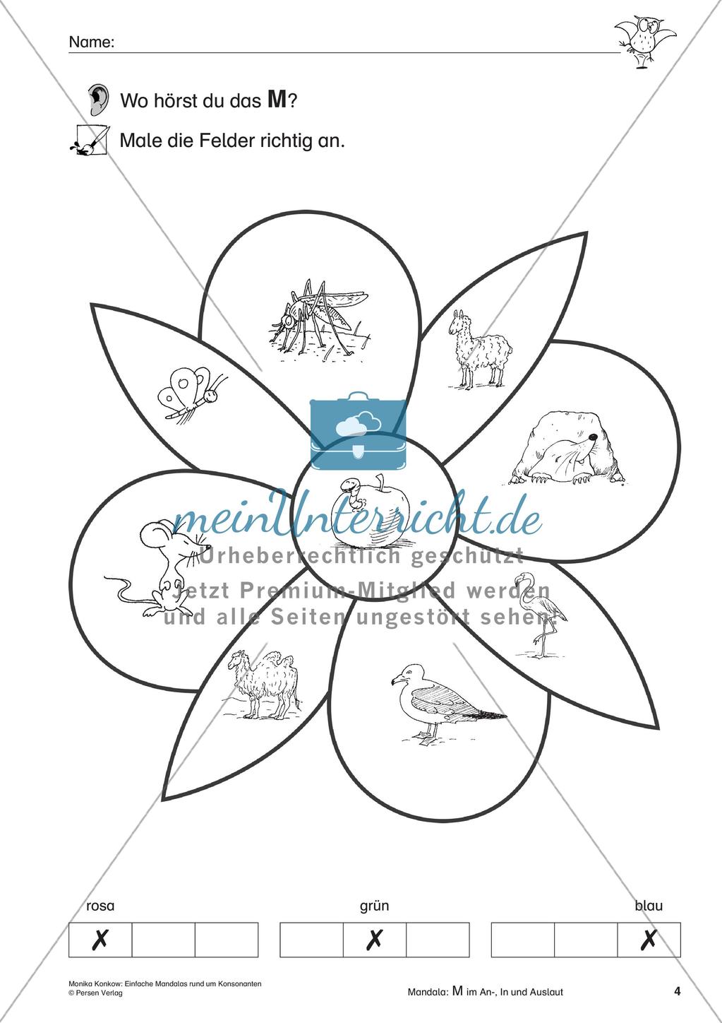Einfache Mandalas rund um Konsonanten Preview 6