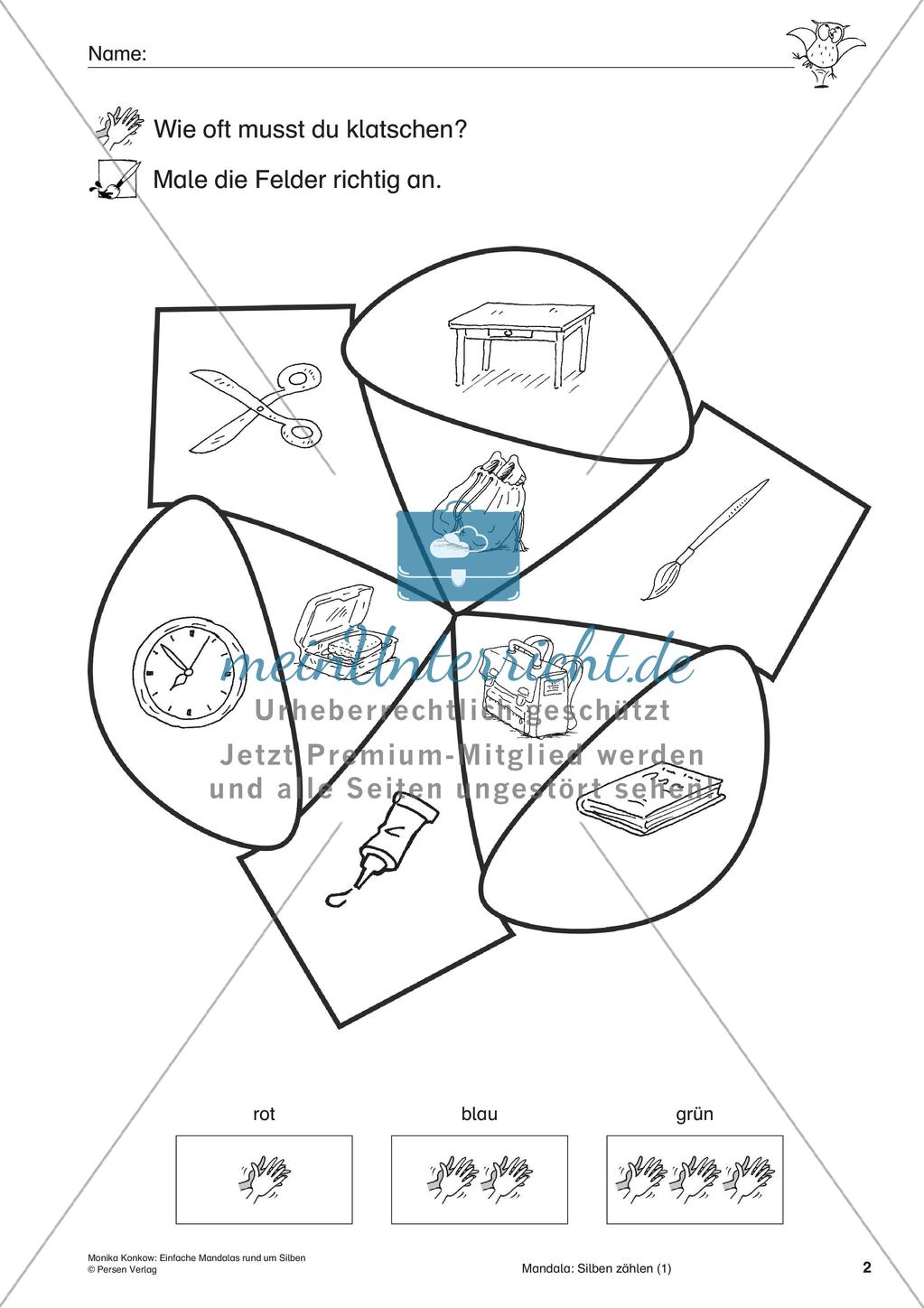 Einfache Mandalas rund um Silben Preview 4