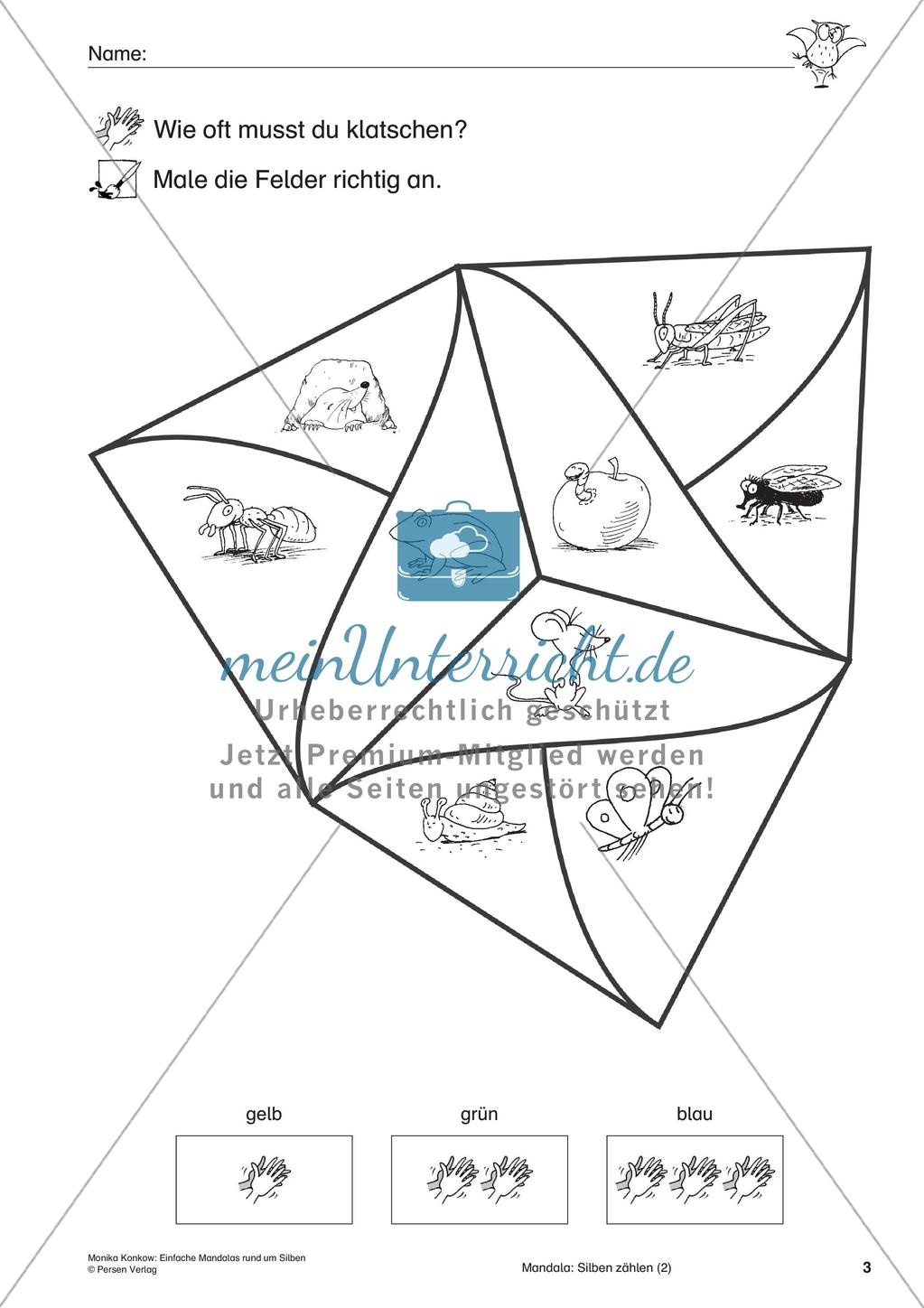 Einfache Mandalas rund um Silben Preview 5