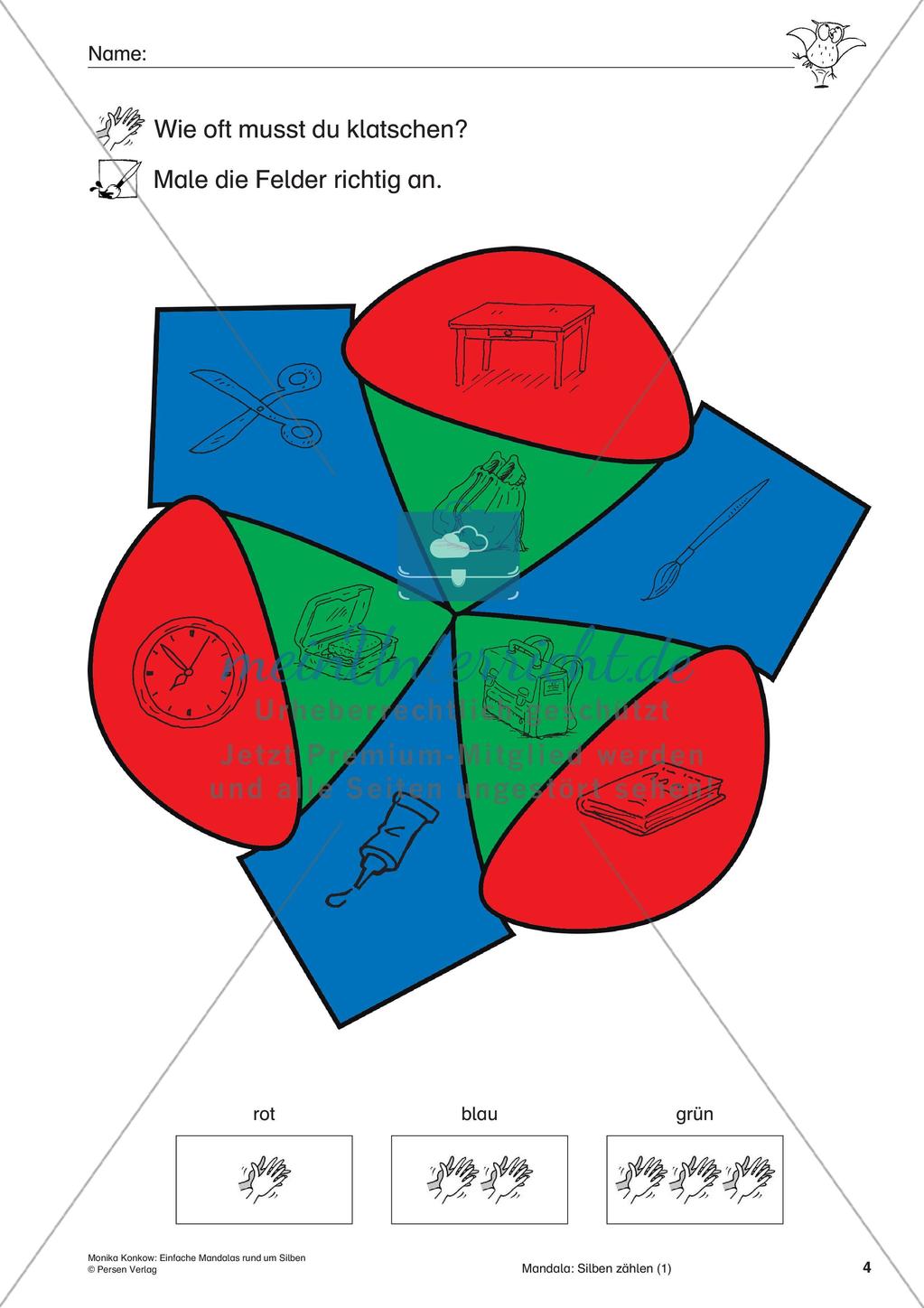 Einfache Mandalas rund um Silben Preview 6