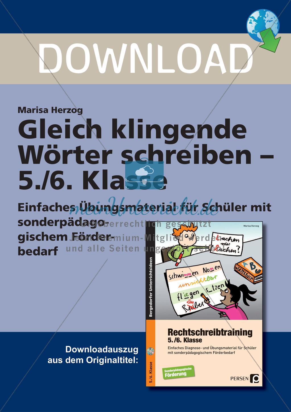 Rechtschreibtraining: Schreiben gleich klingender Wörter Preview 1