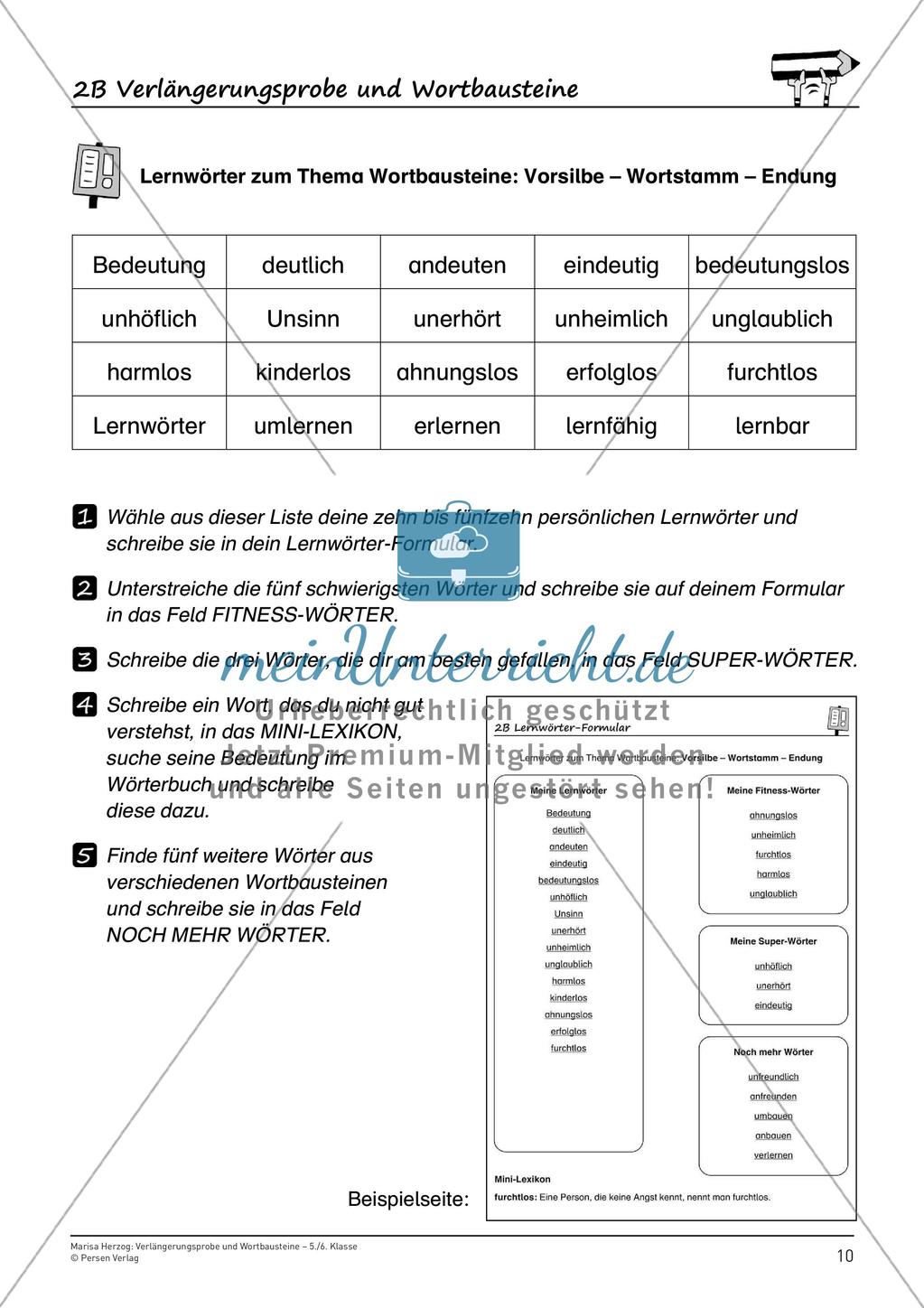 Rechtschreibtraining: Verlängerungsprobe und Wortbausteine Preview 12