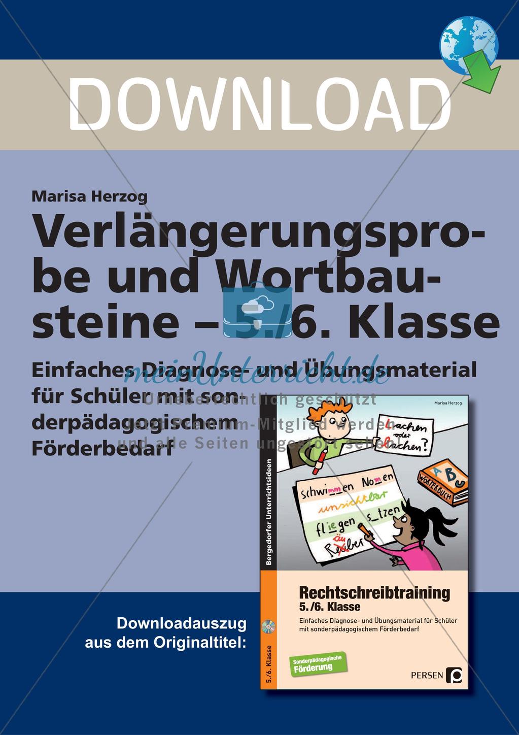 Rechtschreibtraining: Verlängerungsprobe und Wortbausteine Preview 1