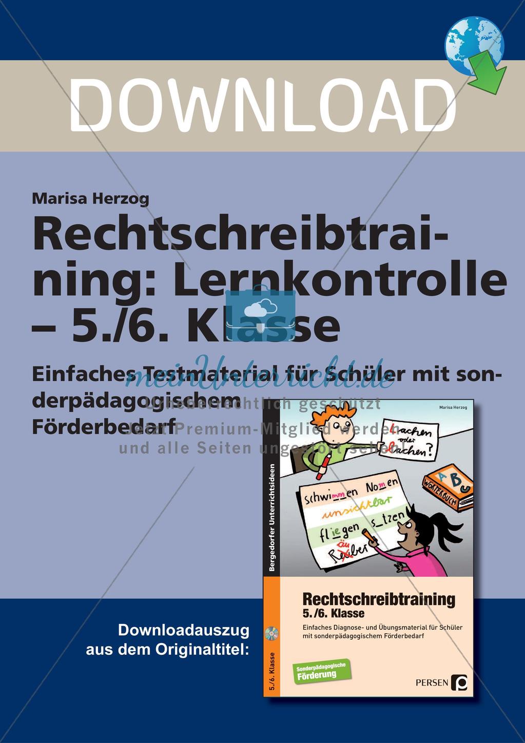 Rechtschreibtraining: Lernkontrolle Preview 1