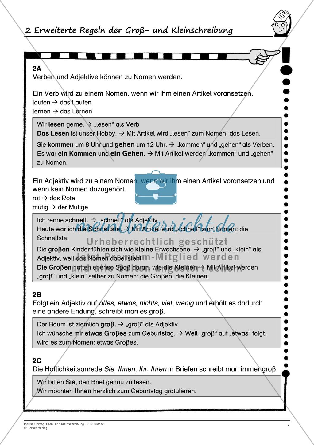 Orthographie: Substantivierung und Anrede Preview 3