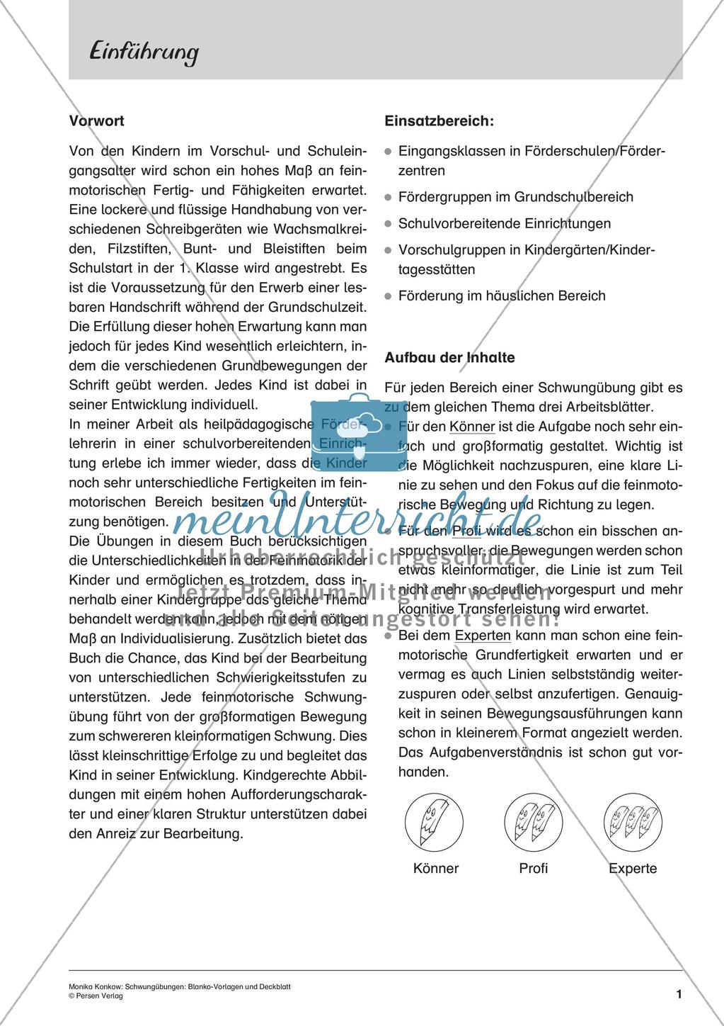 Schwungübungen: Blanko-Vorlagen und Deckblatt Preview 3