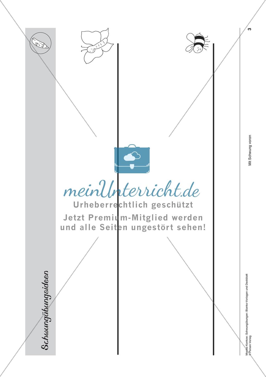 Schwungübungen: Blanko-Vorlagen und Deckblatt Preview 5