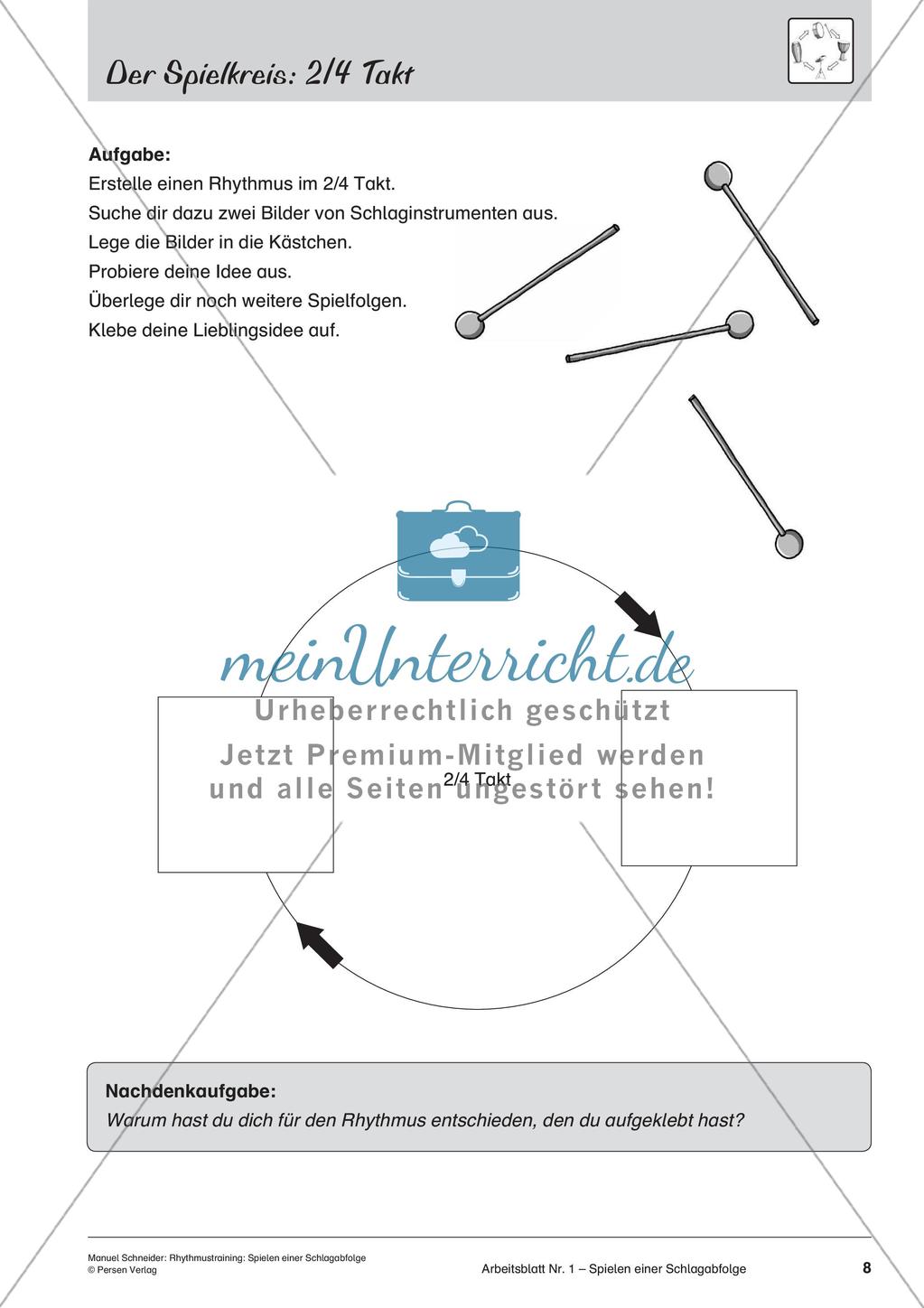 Rhythmustraining ohne Noten: Schlagabfolge Preview 10