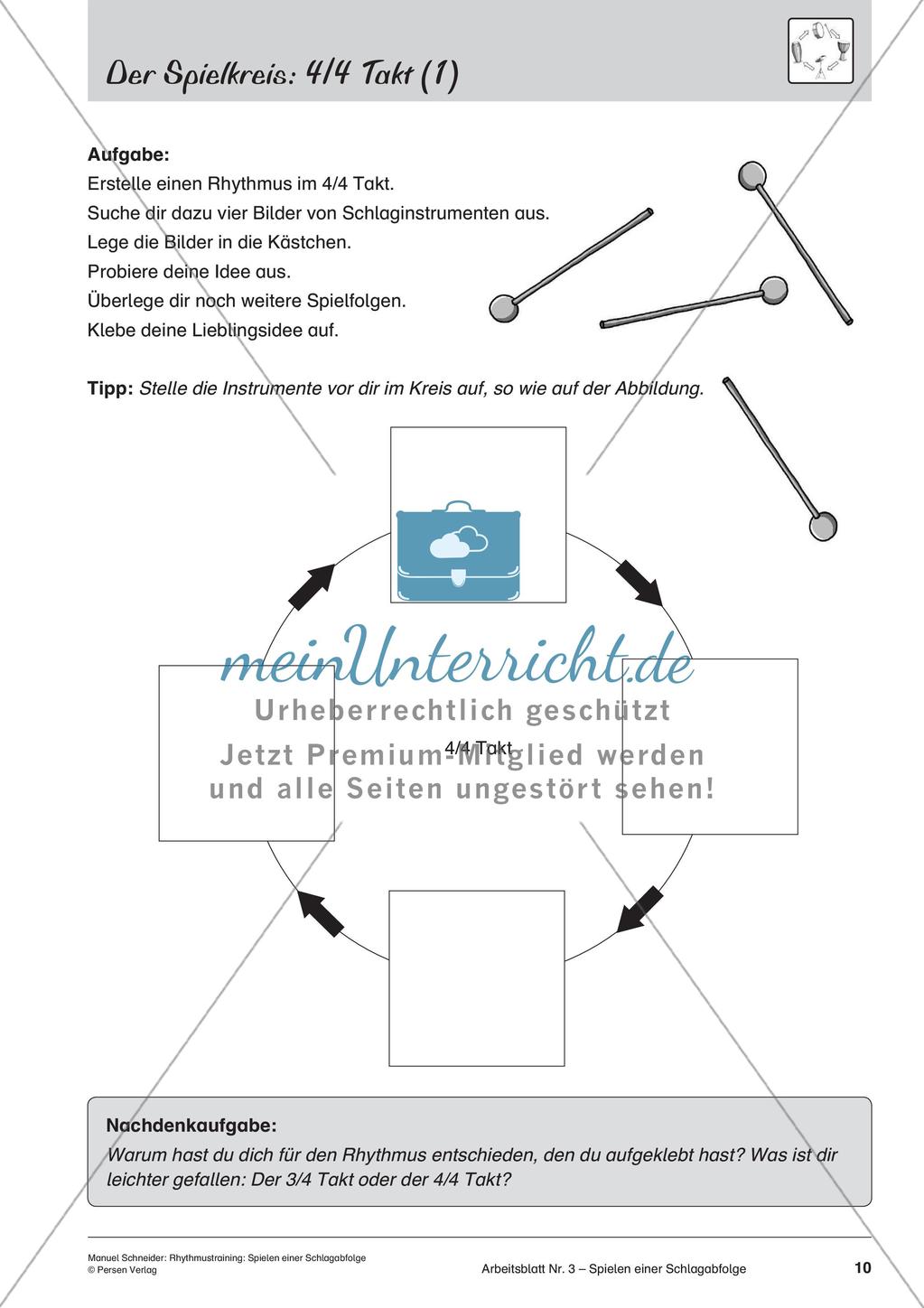 Rhythmustraining ohne Noten: Schlagabfolge Preview 12