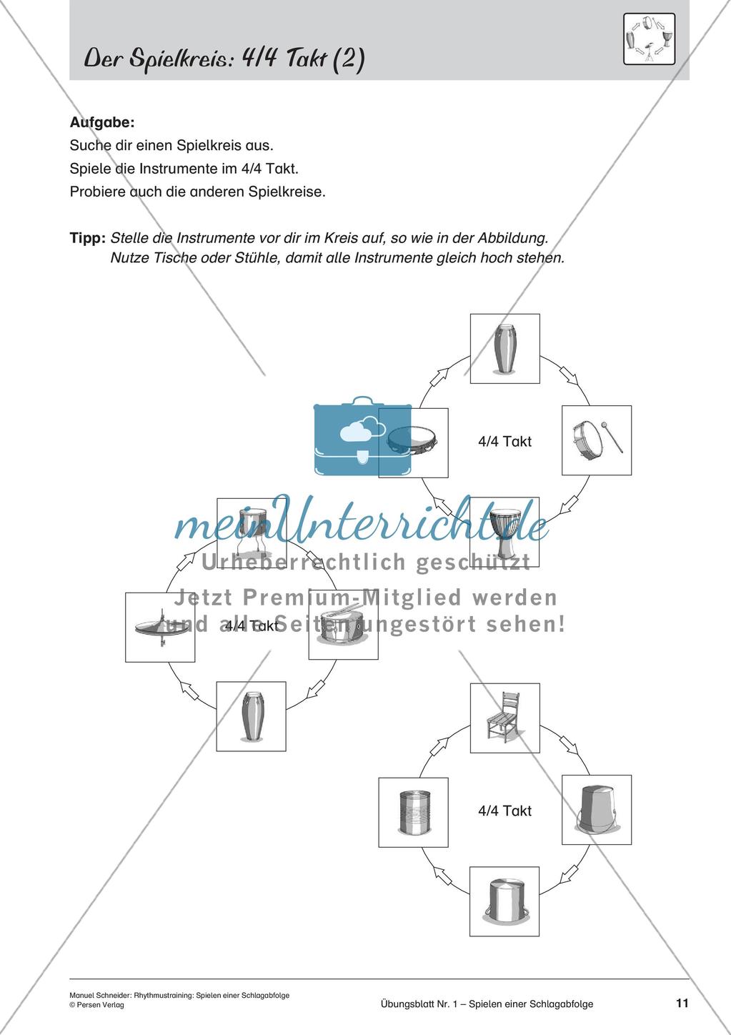 Rhythmustraining ohne Noten: Schlagabfolge Preview 13