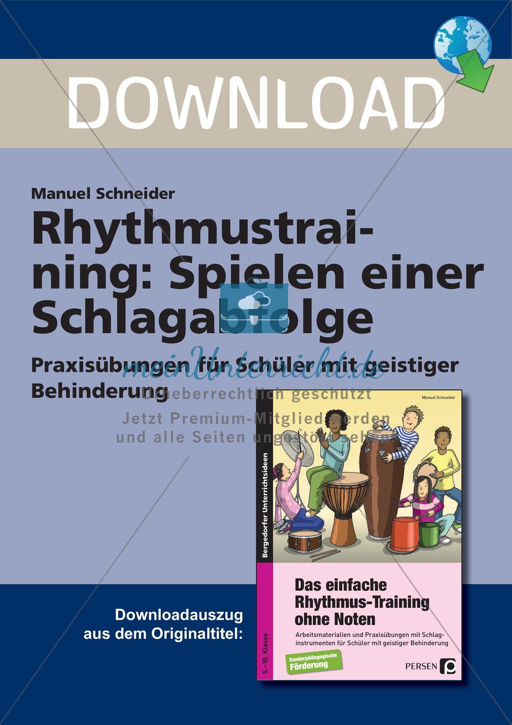Rhythmustraining ohne Noten: Schlagabfolge Preview 1