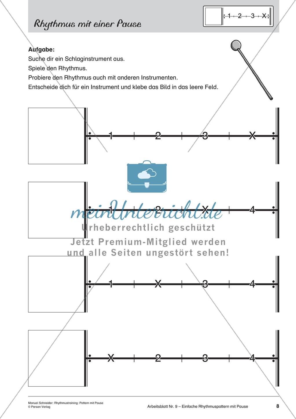 Rhythmustraining: Pattern mit Pause Preview 10