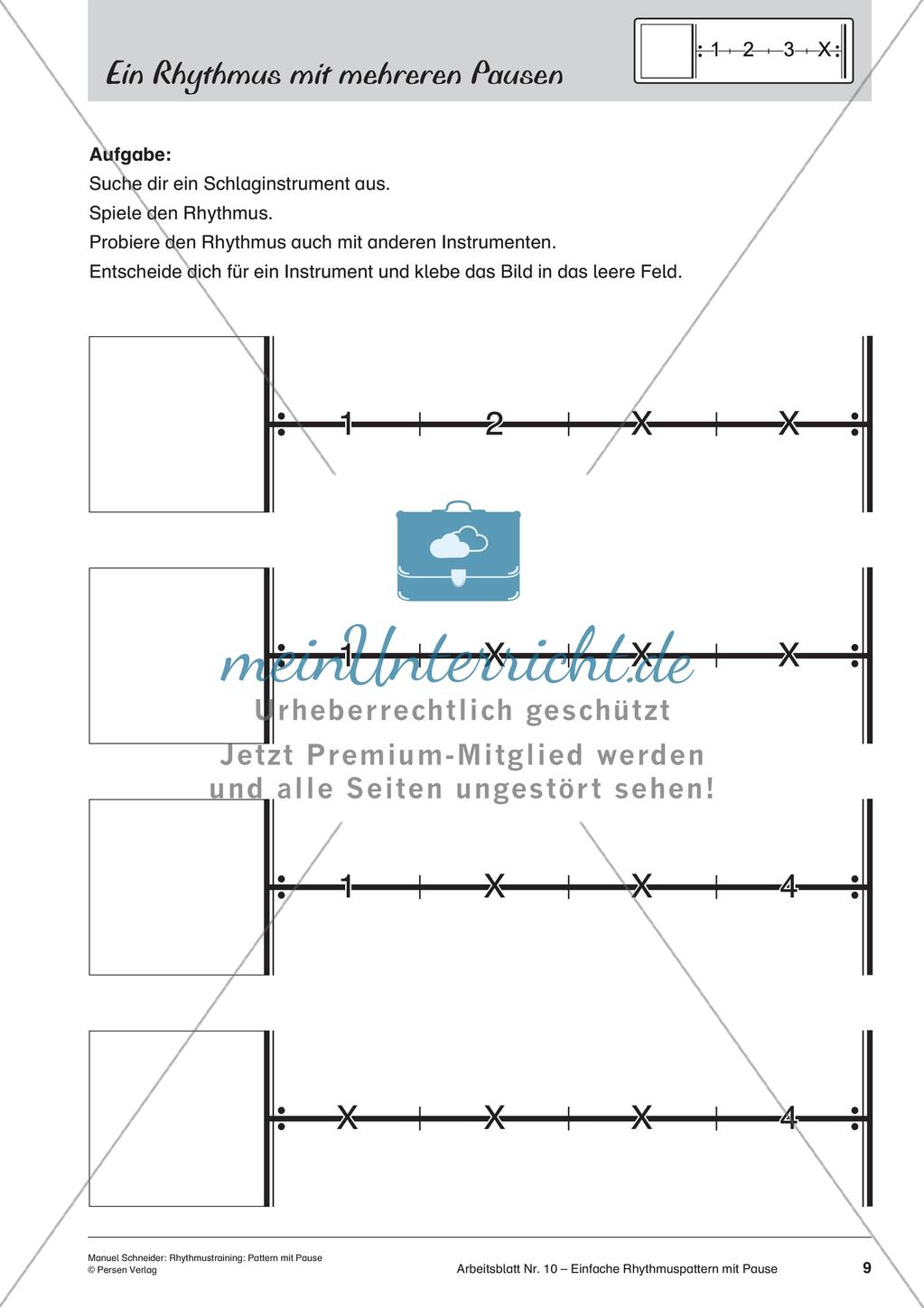 Rhythmustraining: Pattern mit Pause Preview 11