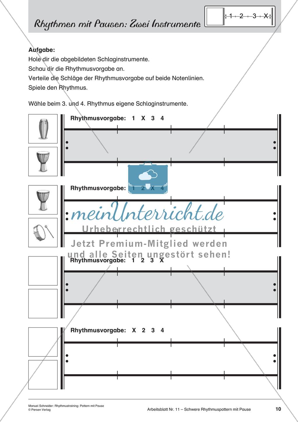 Rhythmustraining: Pattern mit Pause Preview 12