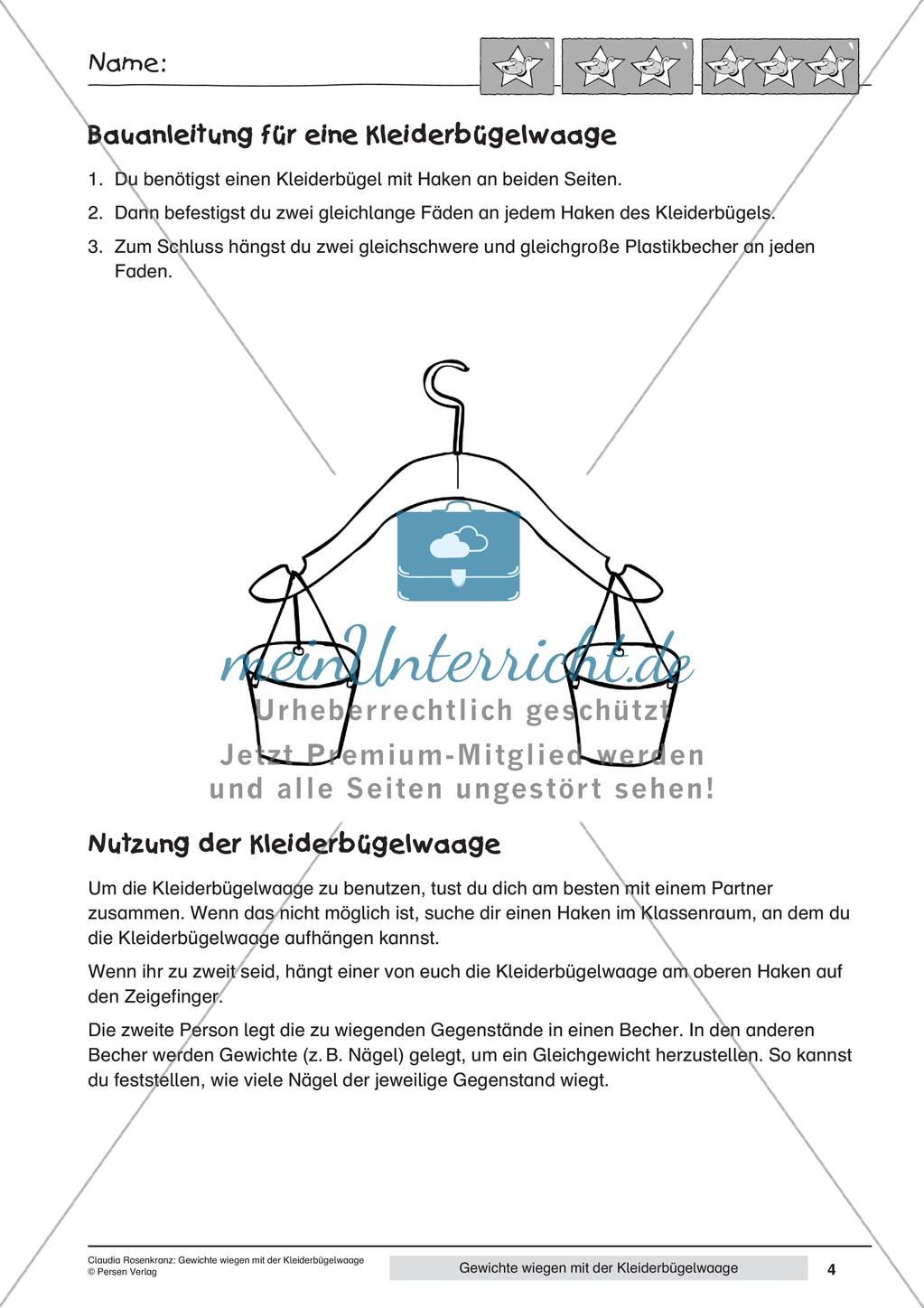 Das Wiegen von Gewichten mit der Kleiderbügelwaage Preview 6