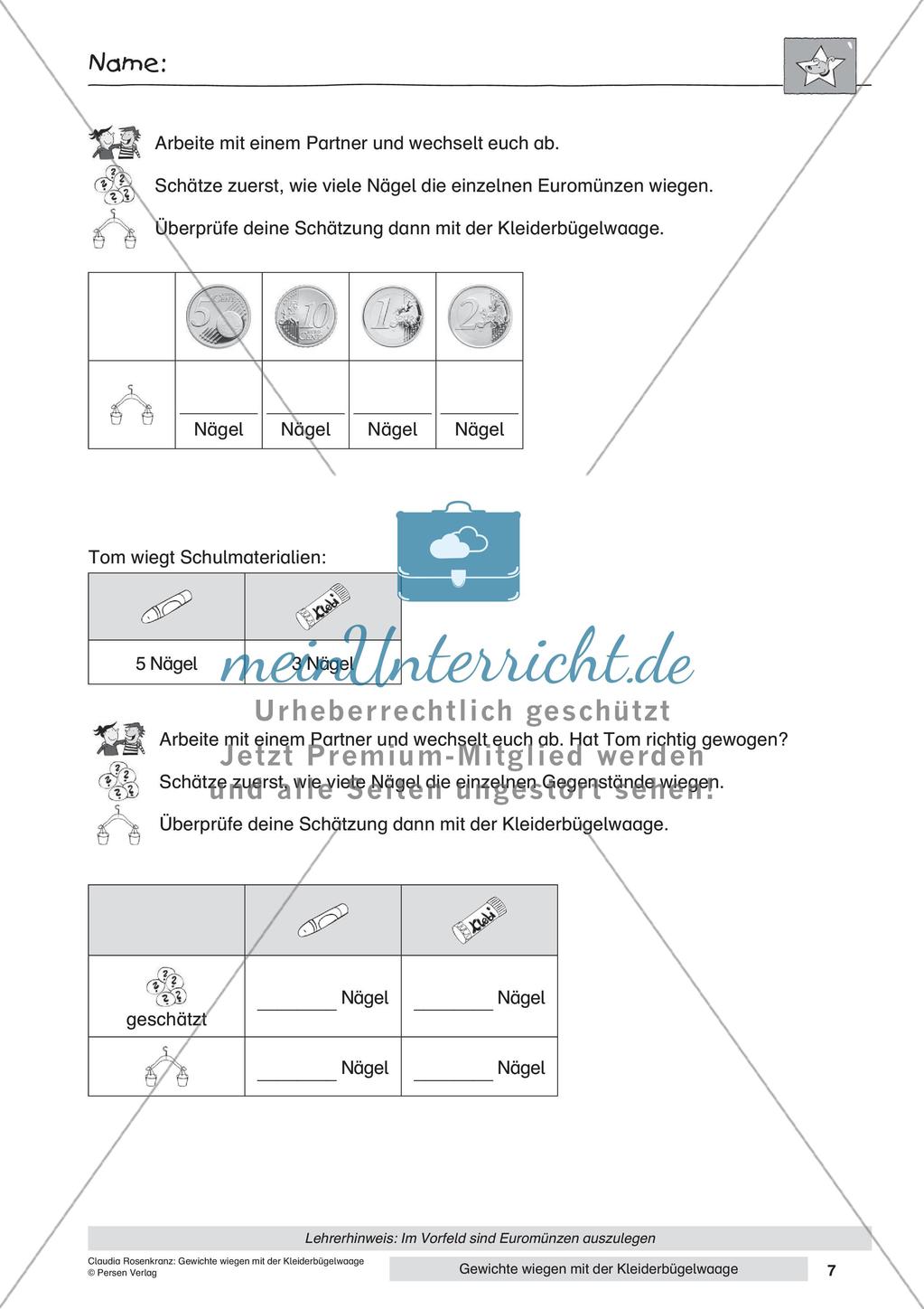 Das Wiegen von Gewichten mit der Kleiderbügelwaage Preview 9
