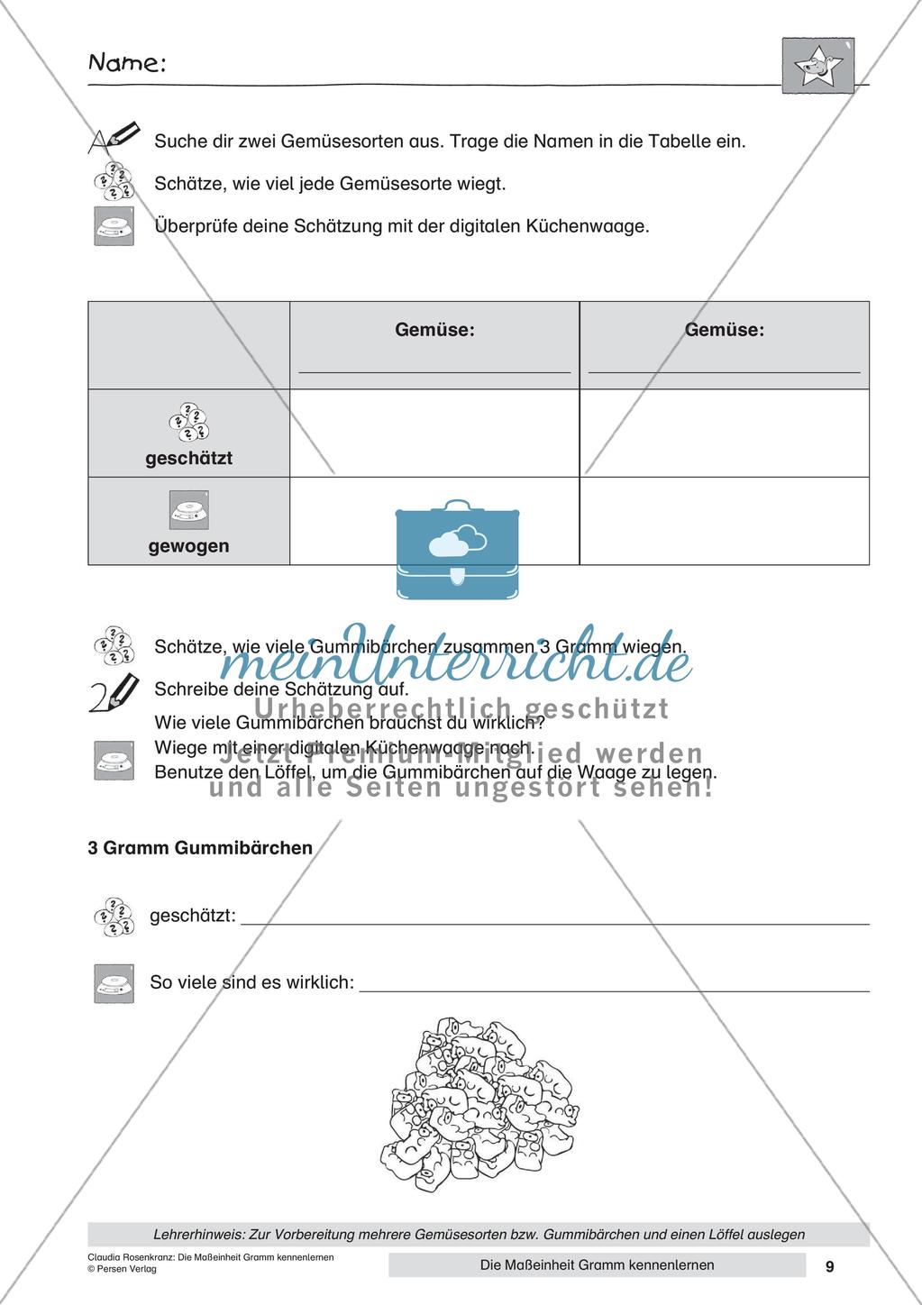 Das Kennenlernen der Maßeinheit Gramm Preview 11