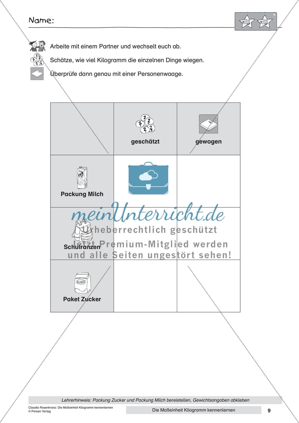 Das Kennenlernen der Maßeinheit Kilogramm Preview 11