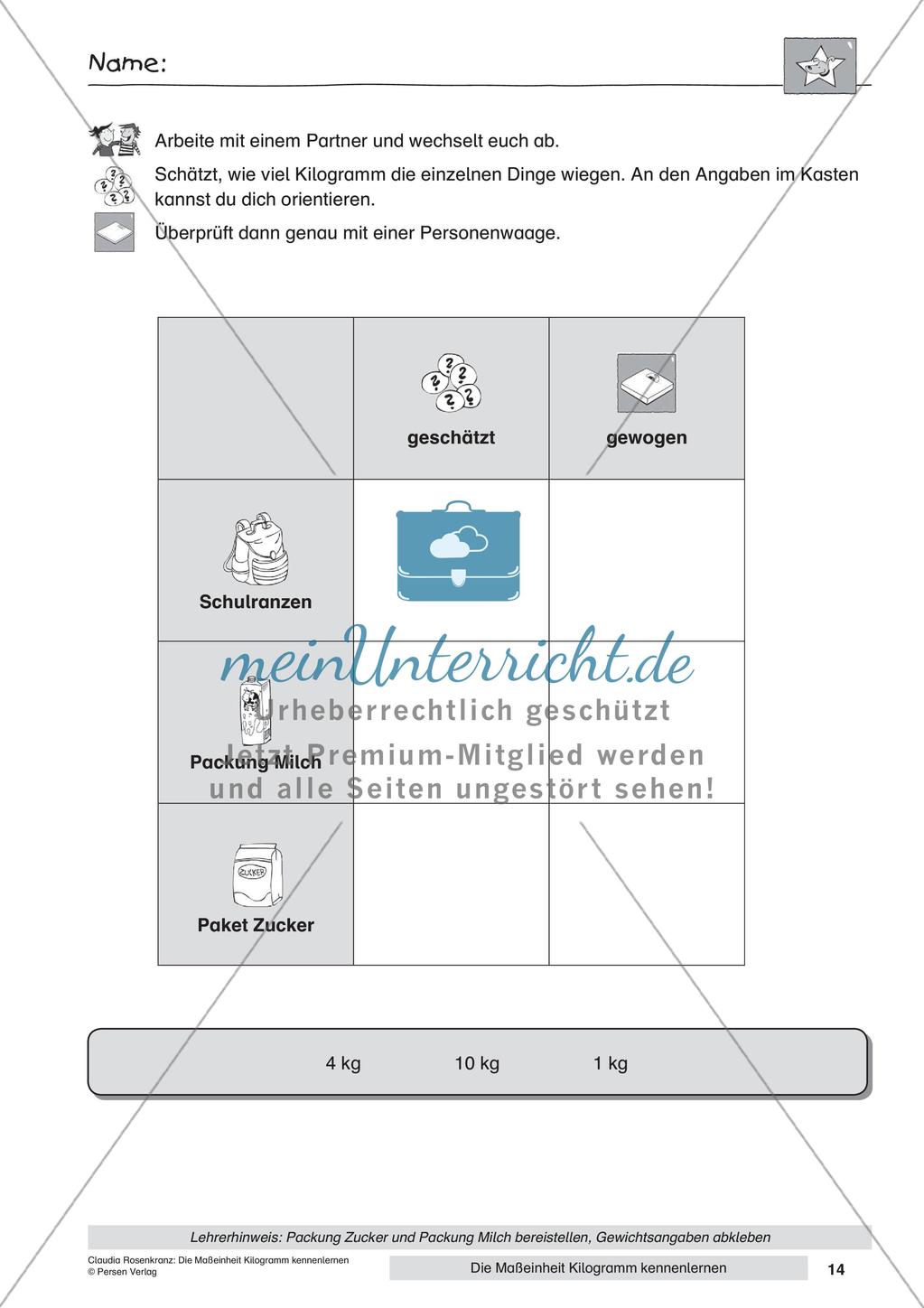 Das Kennenlernen der Maßeinheit Kilogramm Preview 16