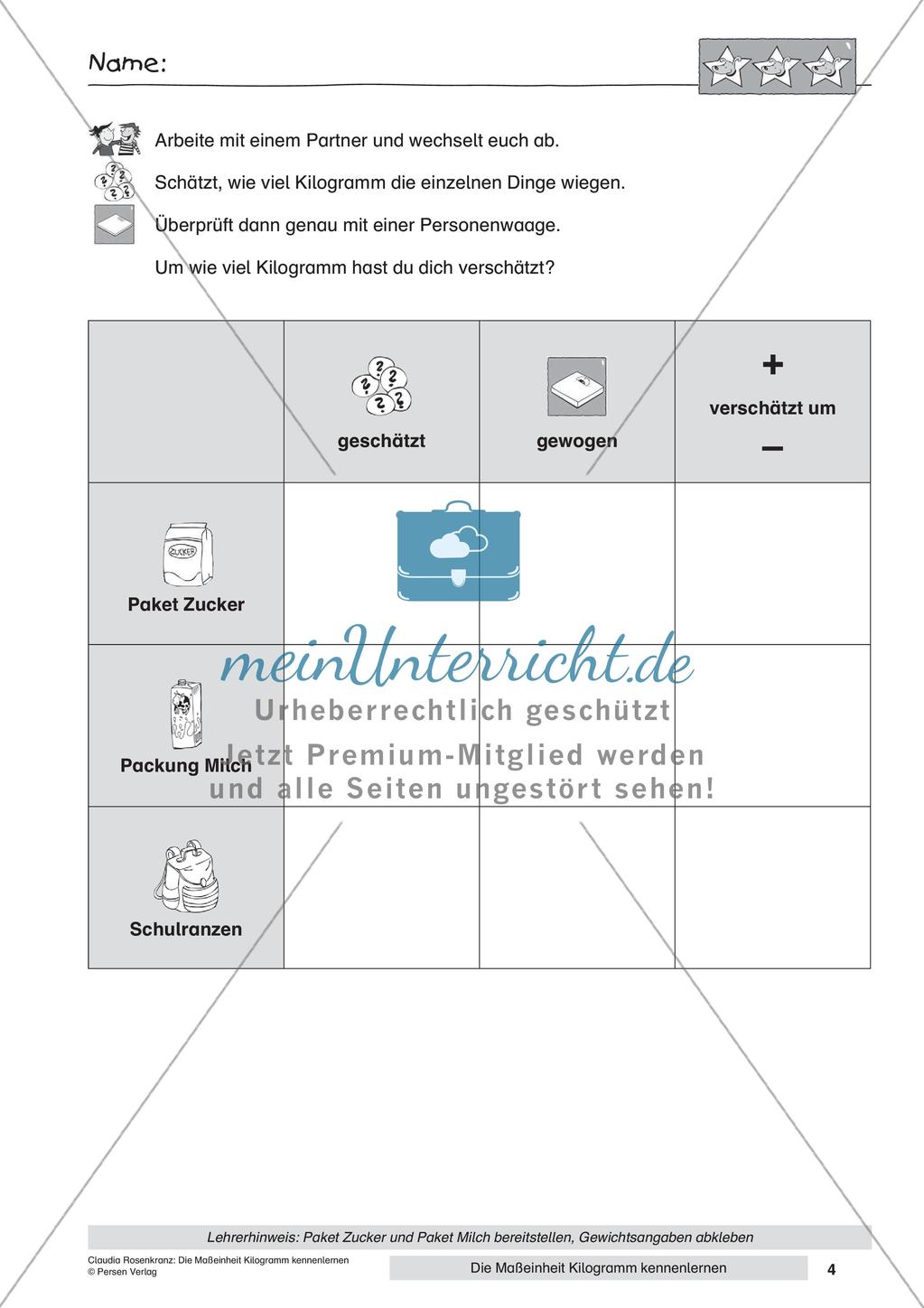 Das Kennenlernen der Maßeinheit Kilogramm Preview 6