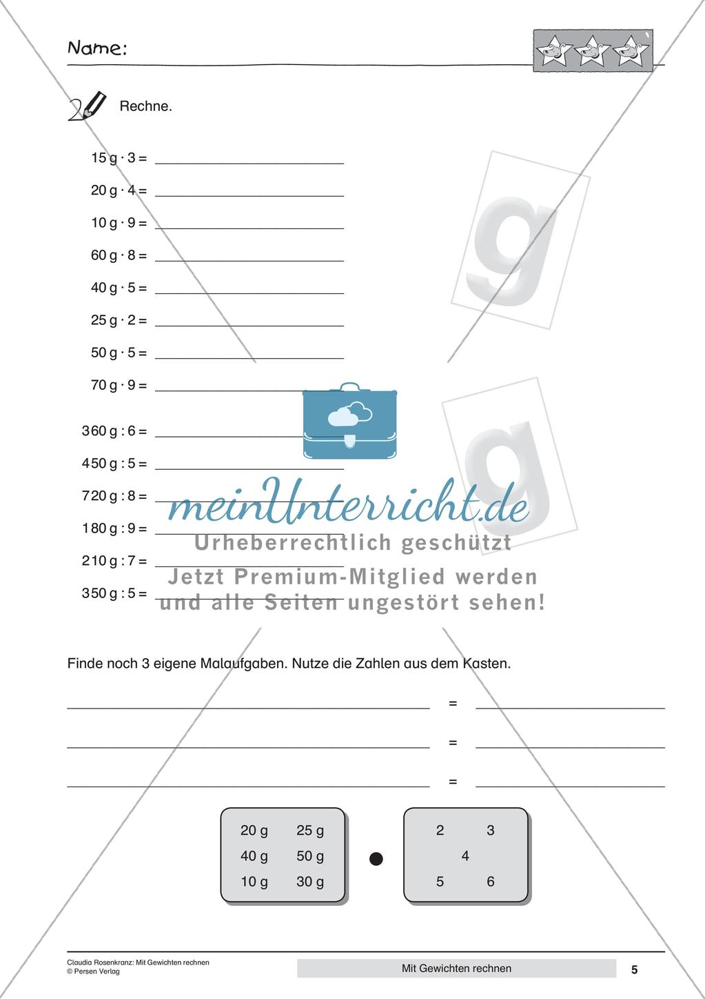 Das Rechnen mit Gewichten Preview 7
