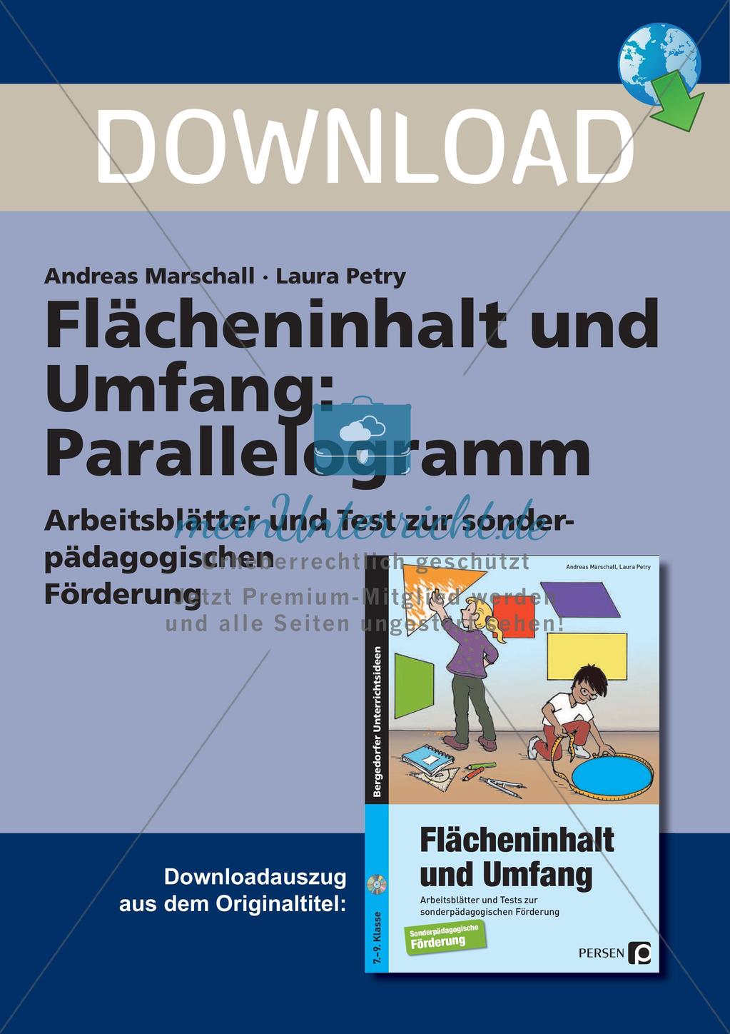 Flächeninhalt und Umfang: Das Parallelogramm Preview 1