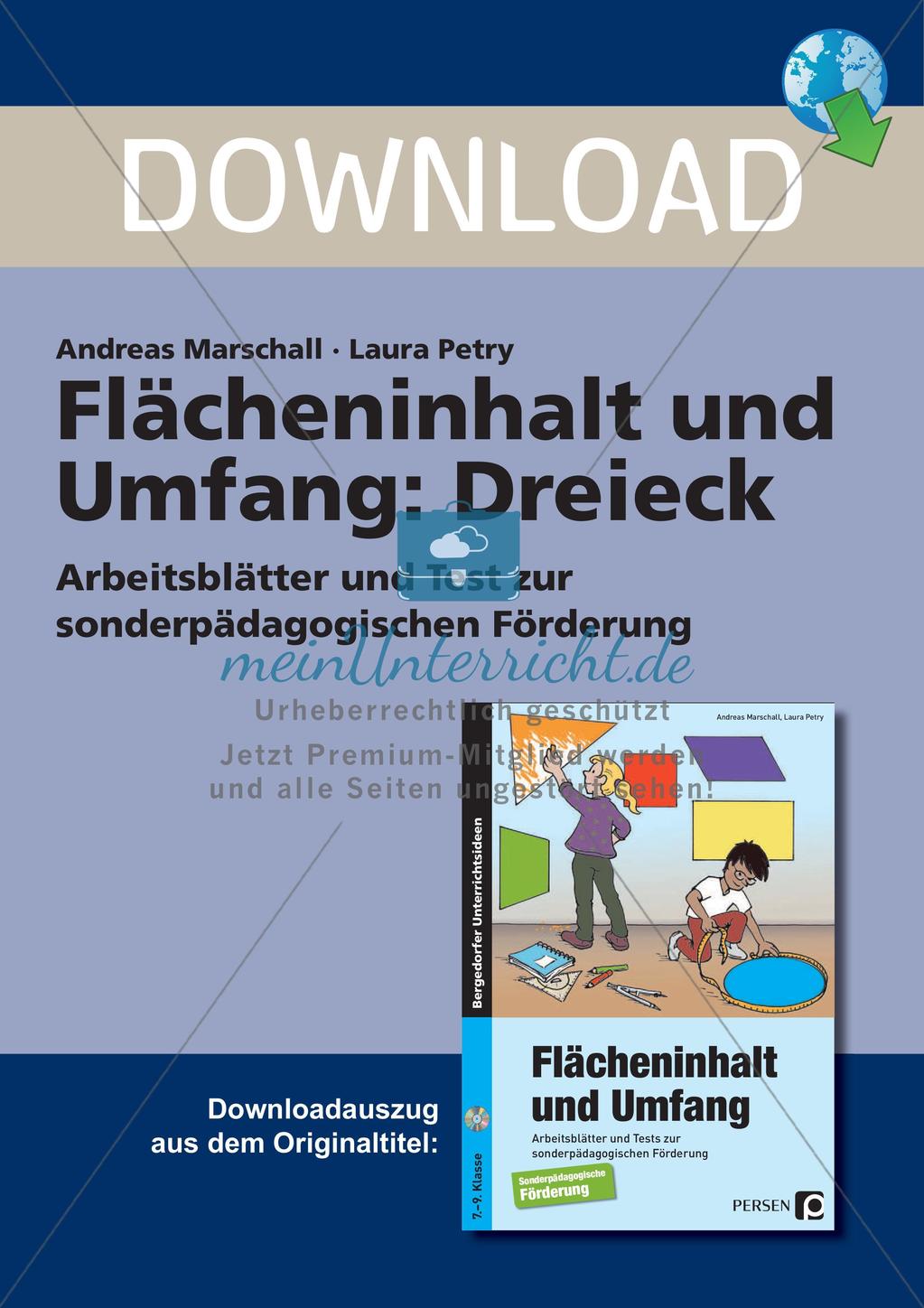 Flächeninhalt und Umfang: Das Dreieck Preview 1