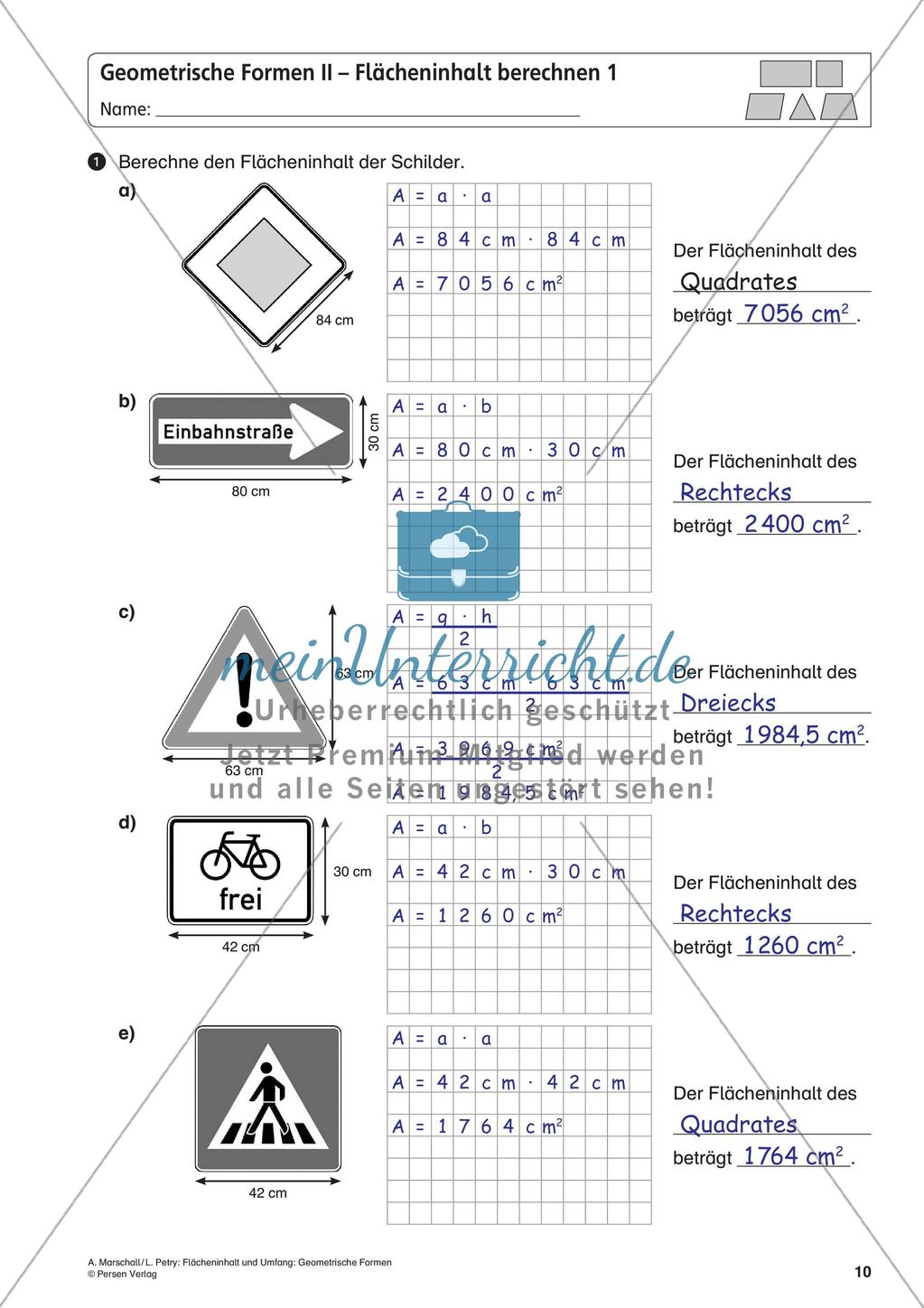 Flächeninhalt und Umfang: Geometrische Formen Preview 12