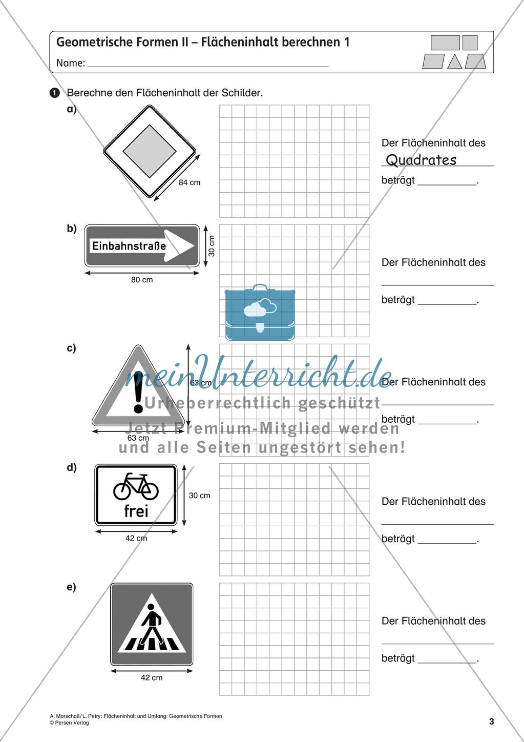 Flächeninhalt und Umfang: Geometrische Formen Preview 5