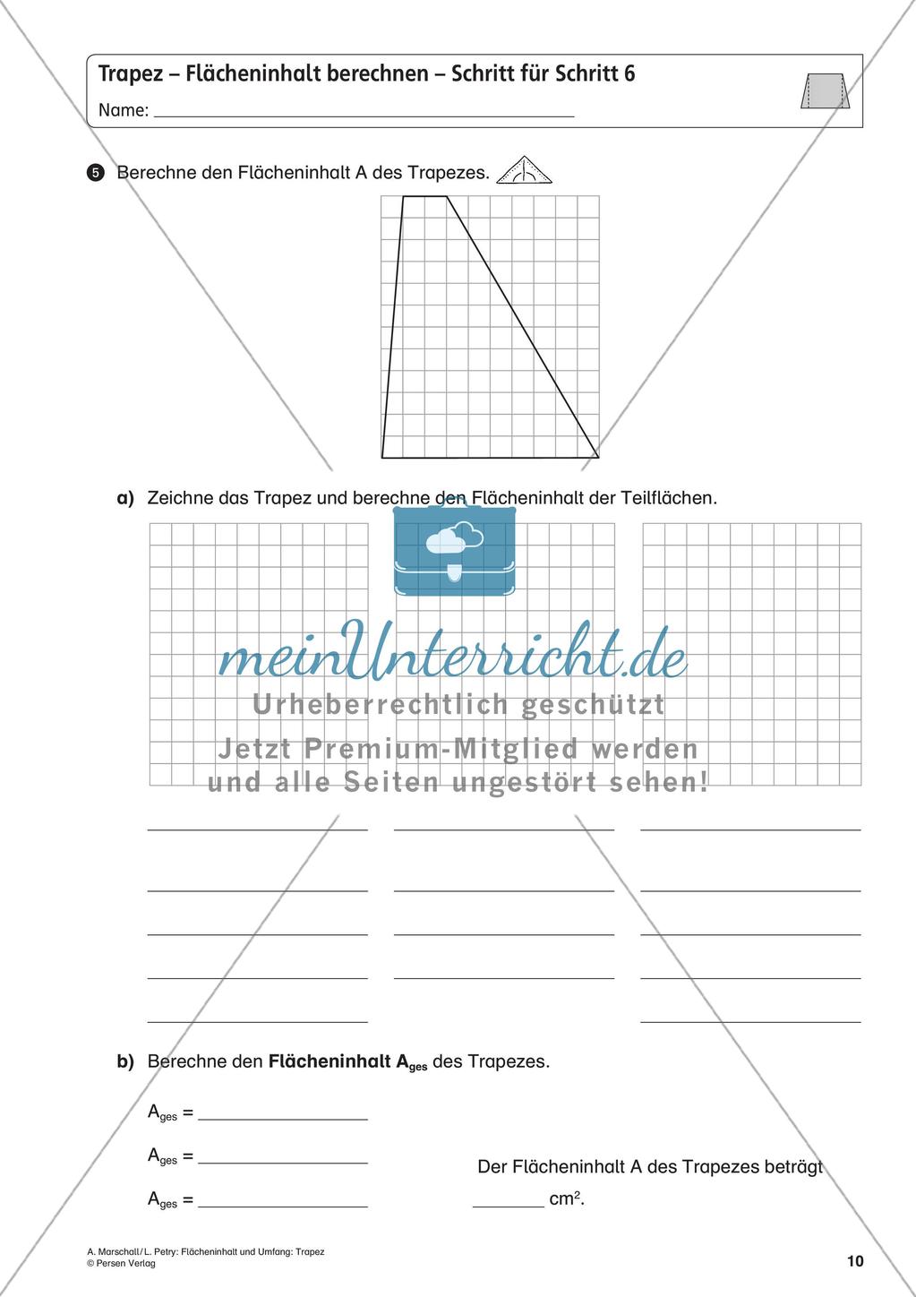 Flächeninhalt und Umfang: Das Trapez Preview 12