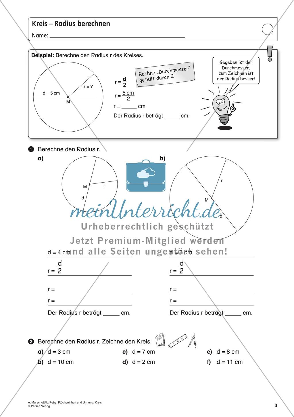 Flächeninhalt und Umfang: Der Kreis Preview 5