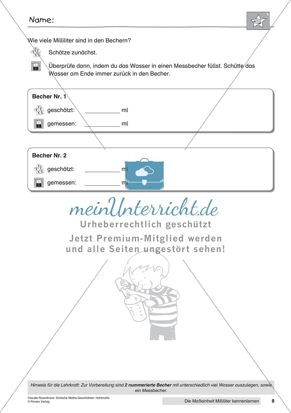 Das Kennenlernen der Maßeinheit Milliliter Preview 10