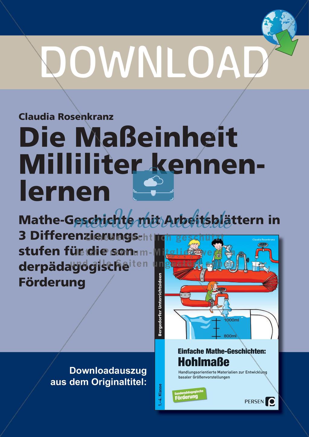 Das Kennenlernen der Maßeinheit Milliliter Preview 1